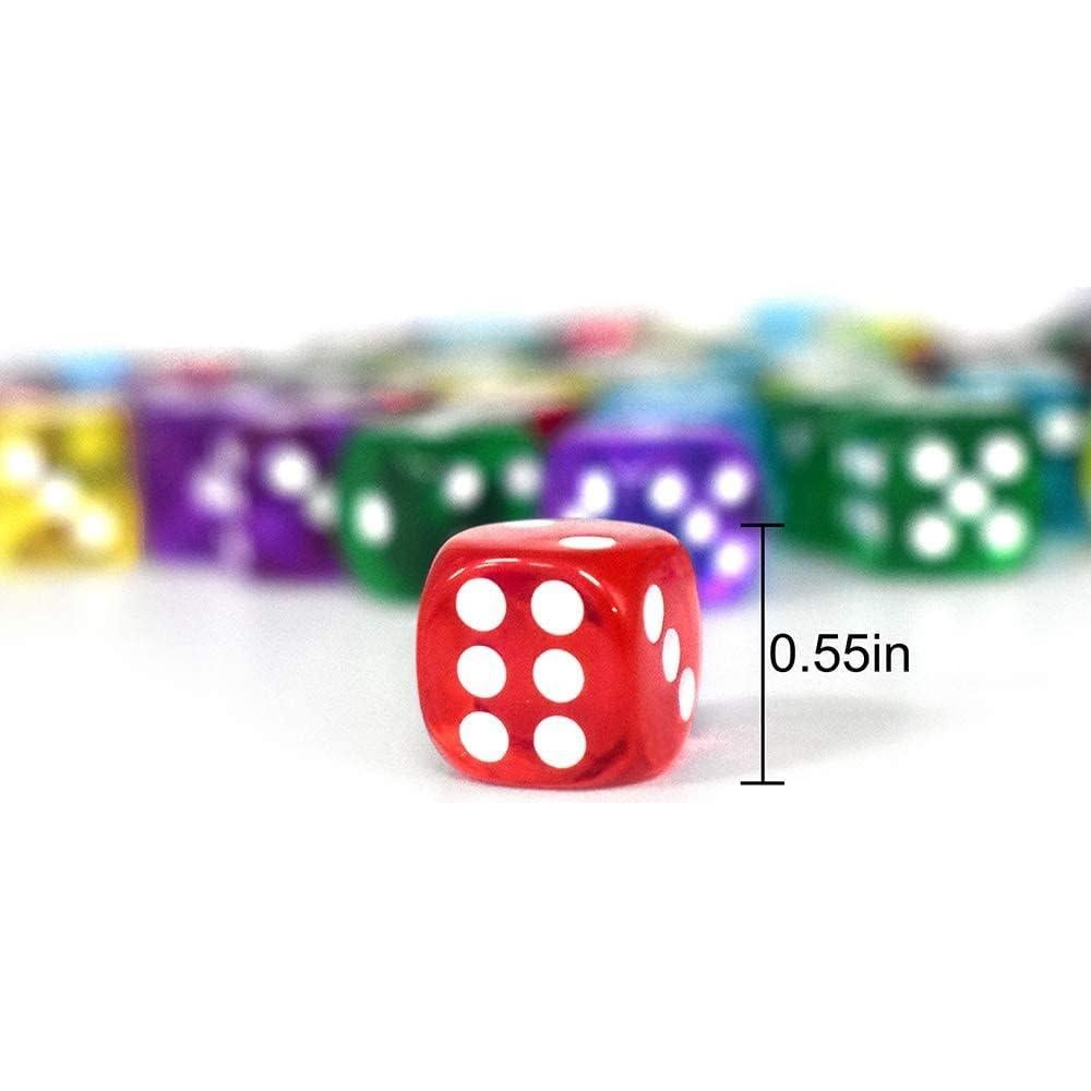 Juego de Dados de 6 Caras GALIREN 50 Piezas 1.4 cm Colores