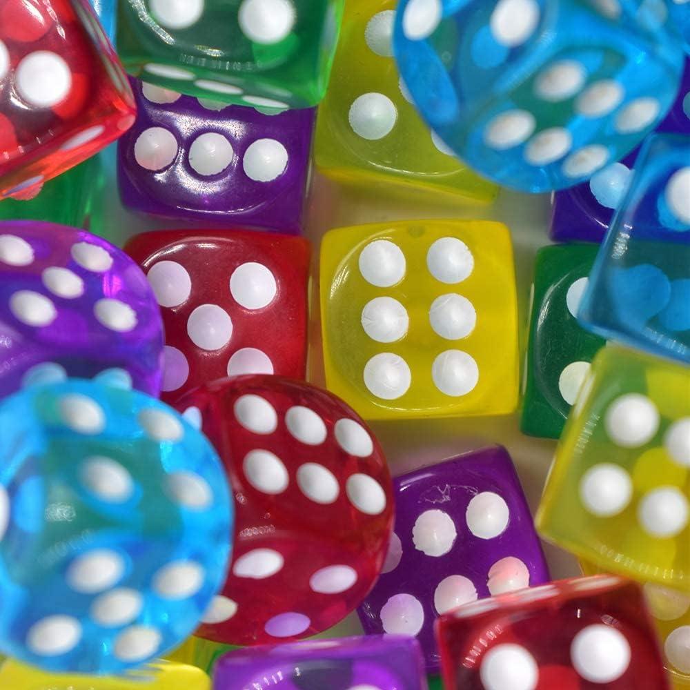 Juego de Dados de 6 Caras GALIREN 50 Piezas 1.4 cm Colores
