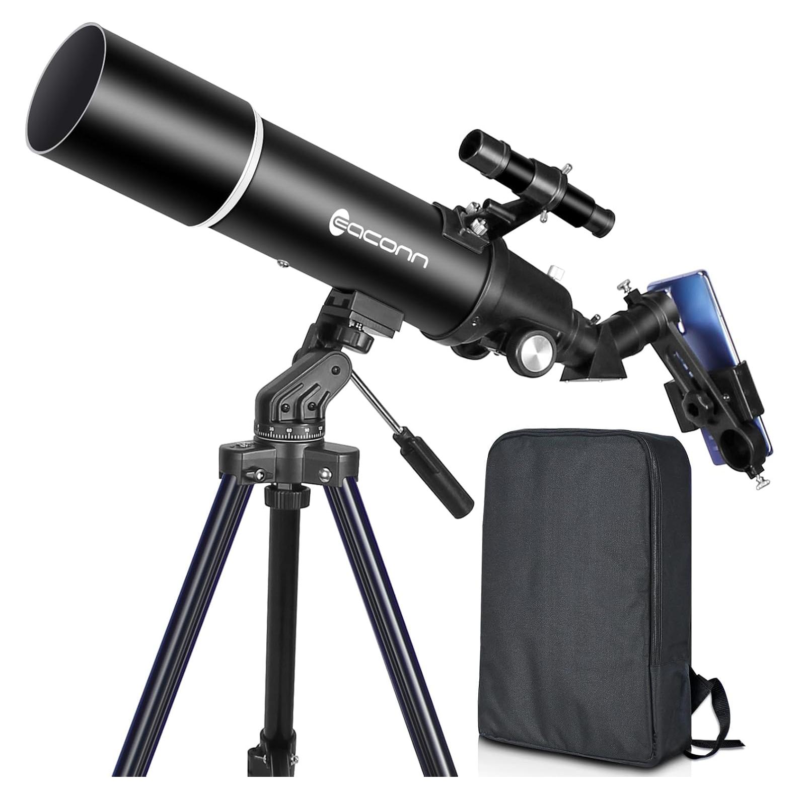 Telescopio Refractor EACONN 80mm 600mm para Astronomía