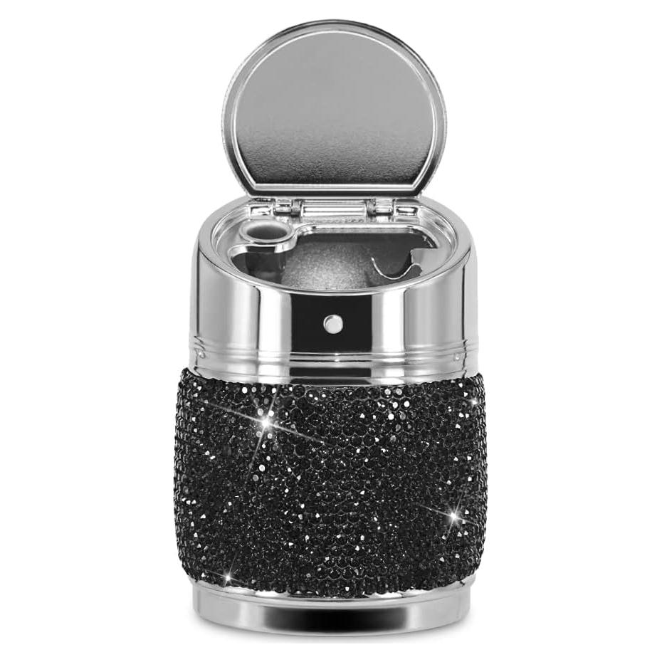 Cenicero Portátil para Auto EING de Acero Inoxidable Negro