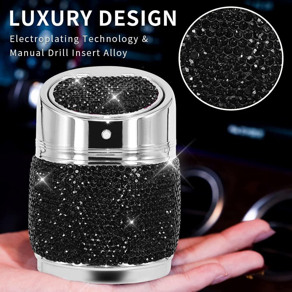 Cenicero Portátil para Auto EING de Acero Inoxidable Negro