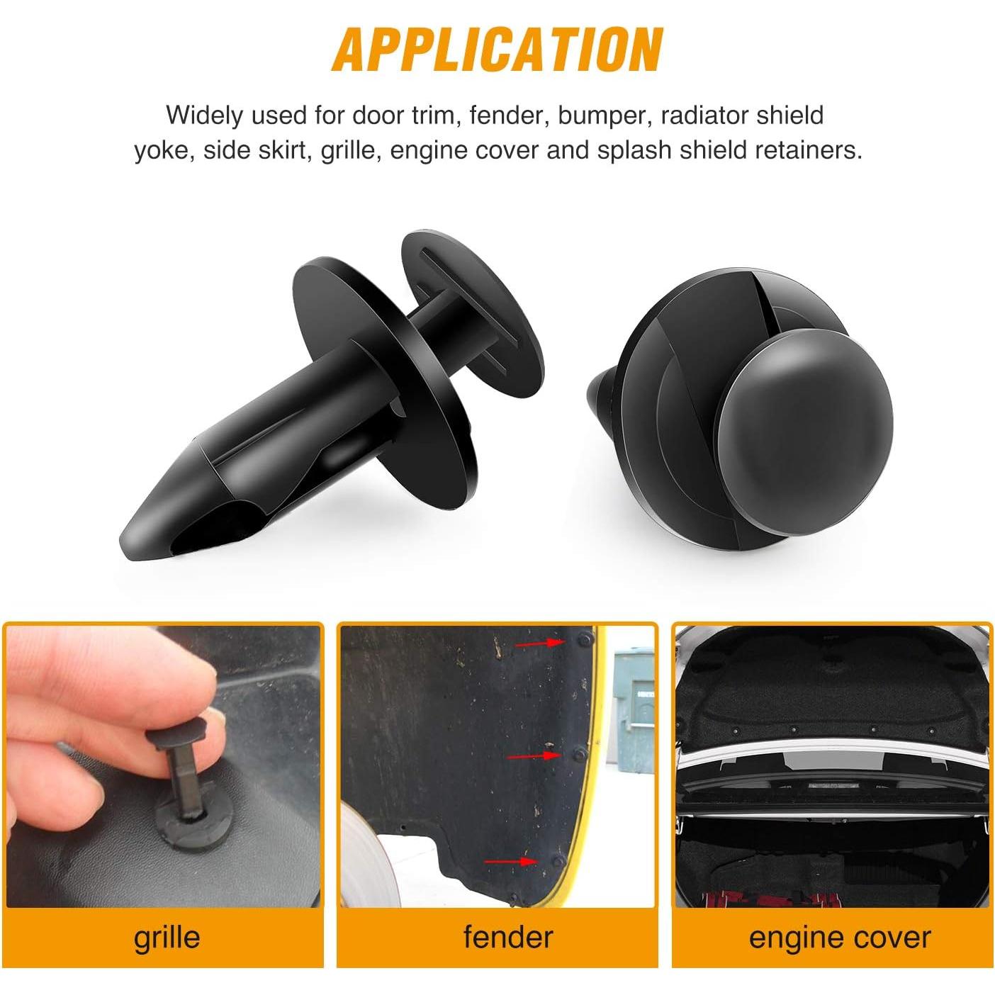 GOOACC GRC-47 Clips de Parachoques Universal 200 Pcs 6 Tamaños