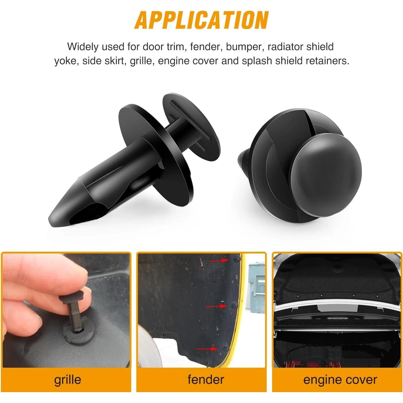 GOOACC GRC-47 Clips de Parachoques Universal 200 Pcs 6 Tamaños