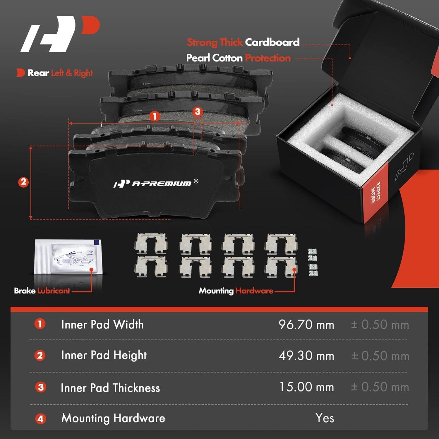 Disco de Freno Sólido Trasero A-Premium 280.9mm + Kit Pastillas Cerámicas