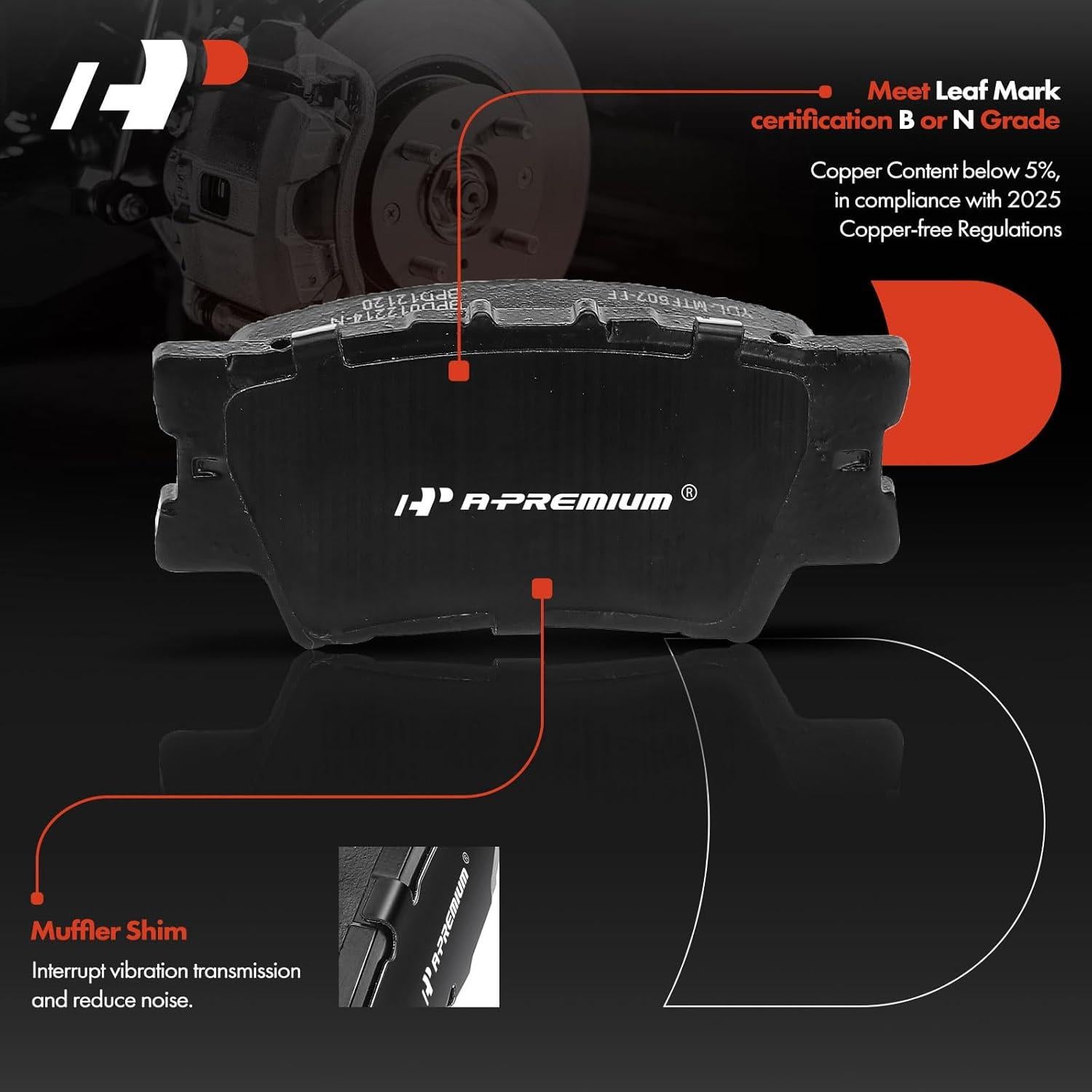 Disco de Freno Sólido Trasero A-Premium 280.9mm + Kit Pastillas Cerámicas