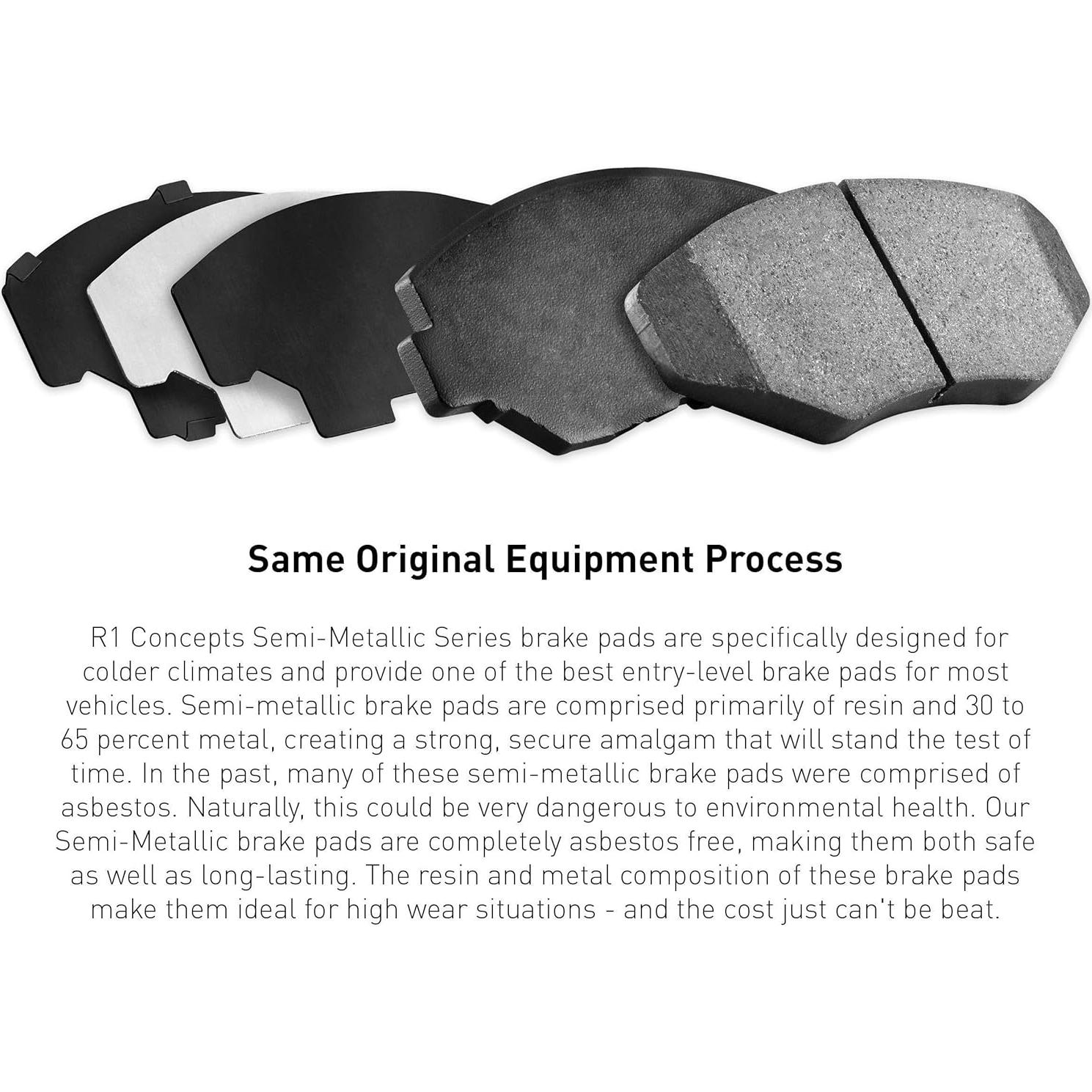 Pastillas de Freno Semimetálicas R1 Concepts Delanteras para Toyota y Pontiac