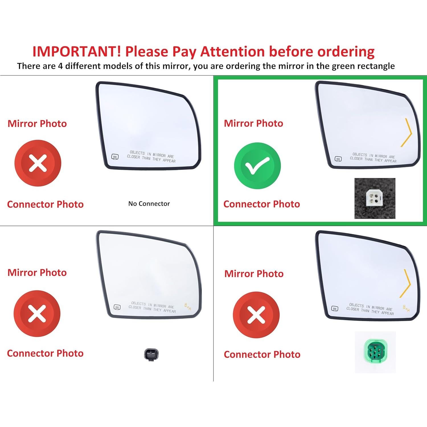 Cristal Espejo Lateral Calentado EAP para Toyota Tundra 2007-2021