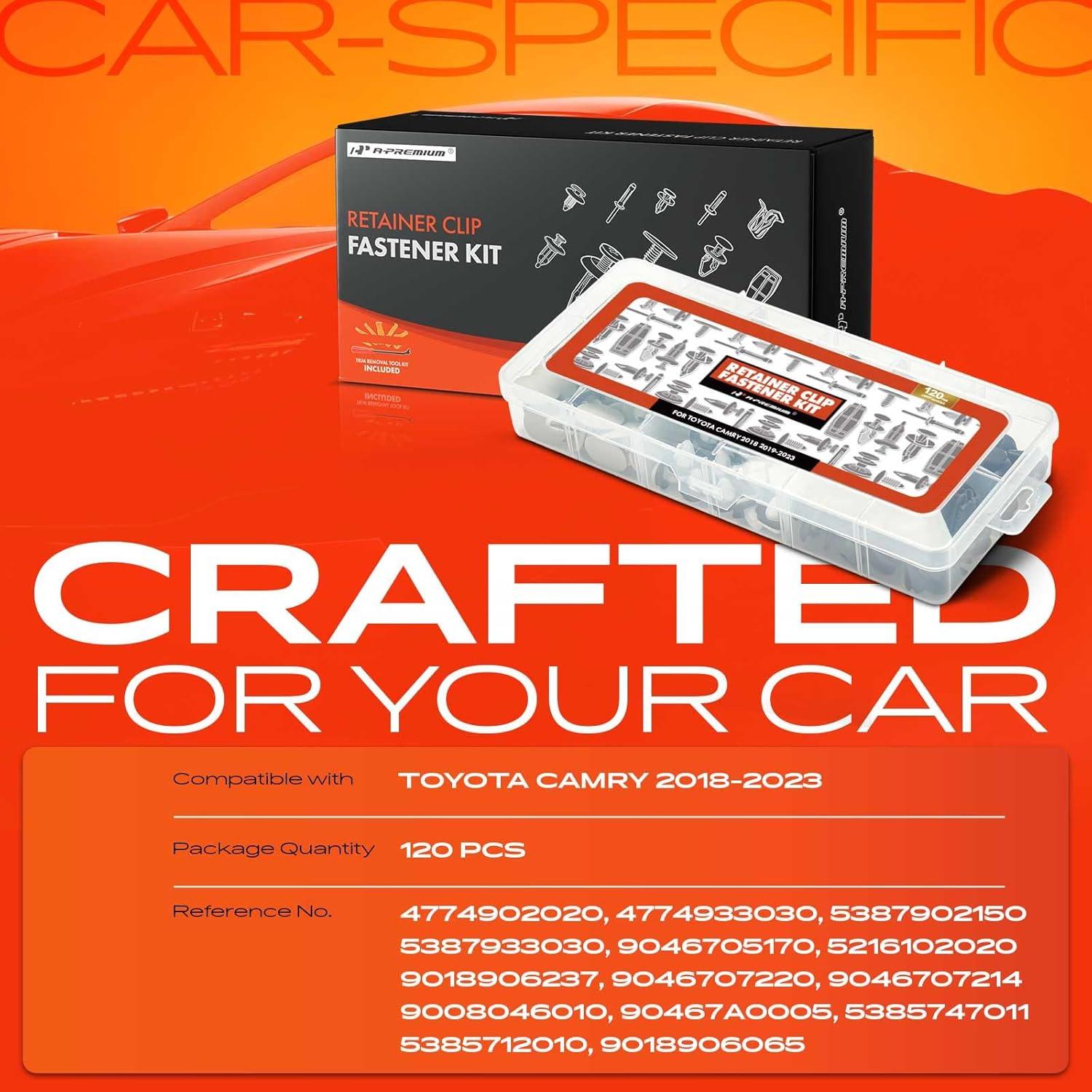 Kit de Clips de Retención A-Premium 120 Piezas para Toyota Camry 2018-2023
