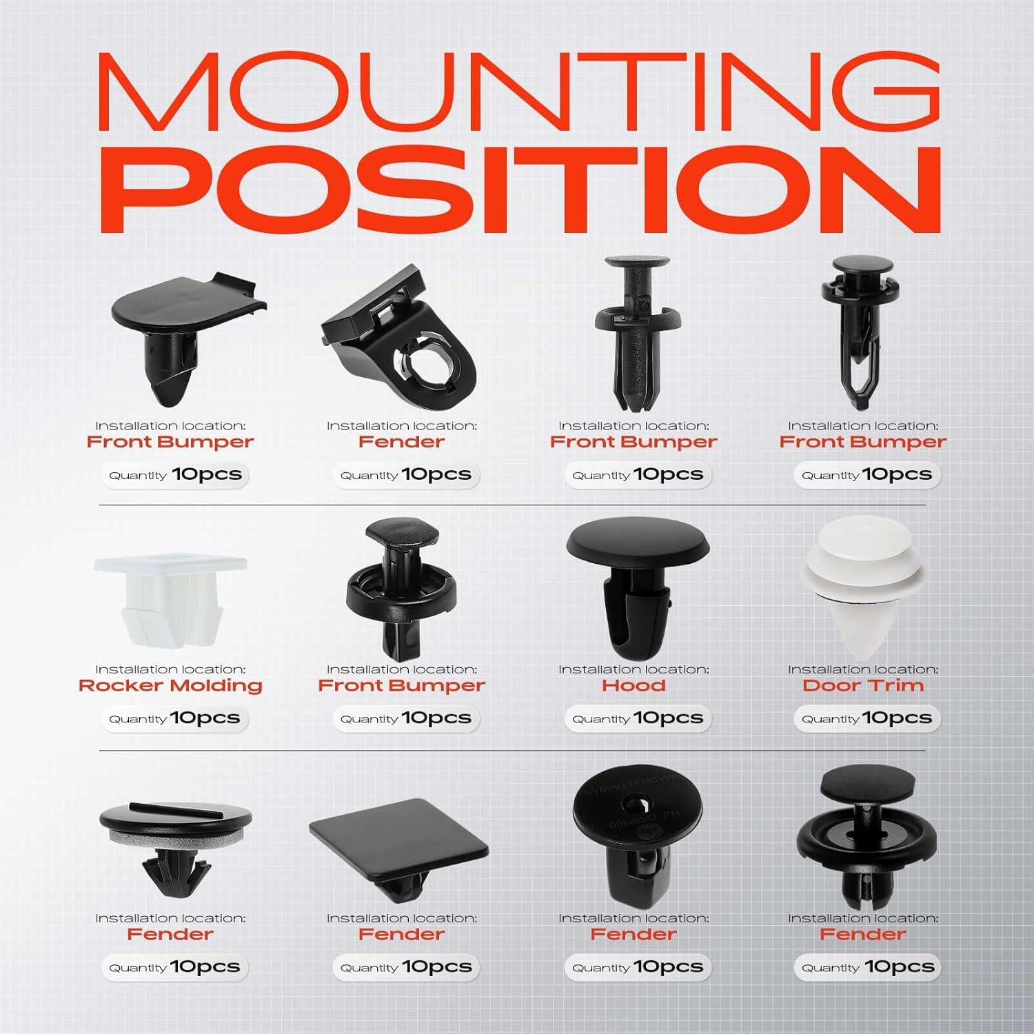 Kit de Clips de Retención A-Premium 120 Piezas para Toyota Camry 2018-2023