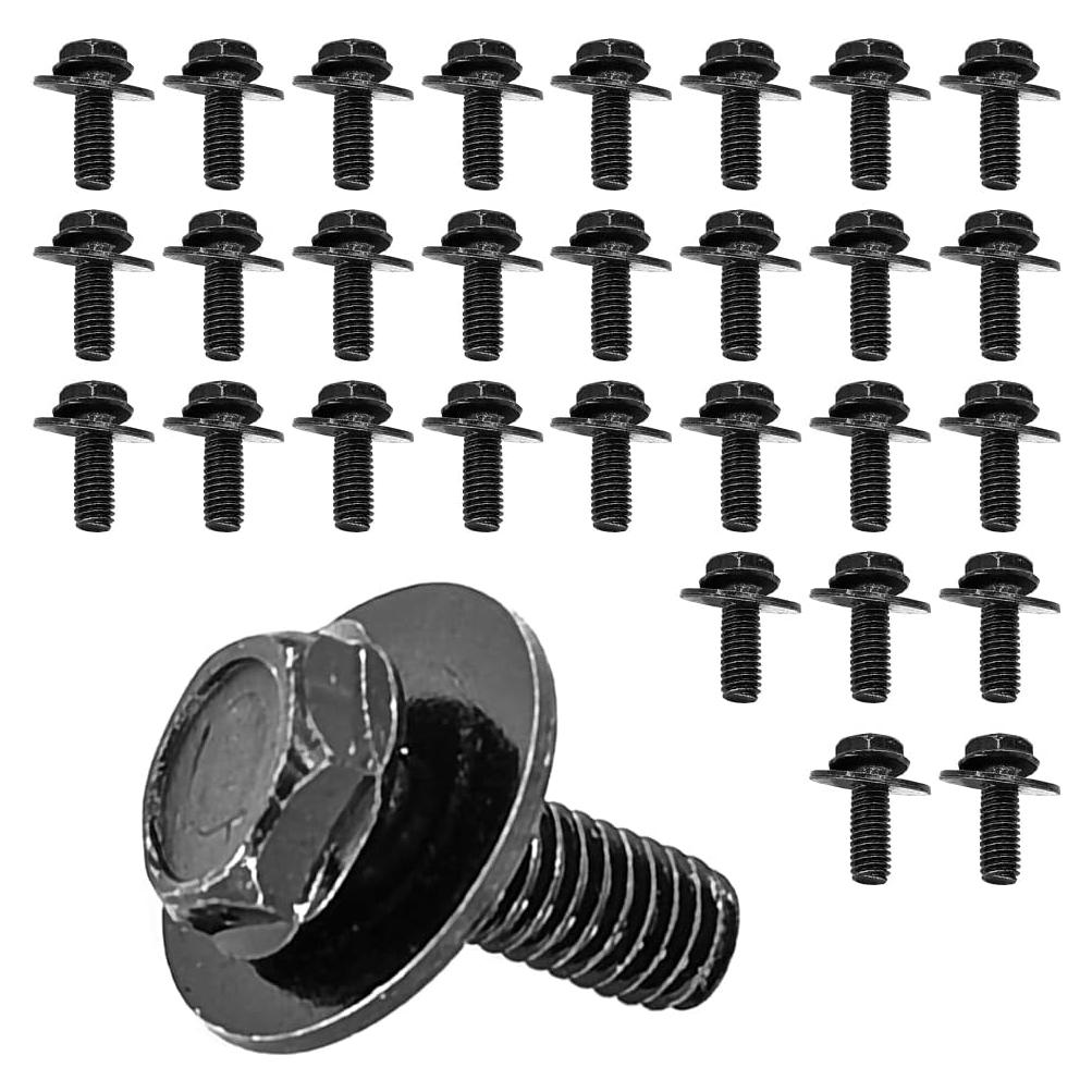 30 Tornillos M6-1.0 x 17mm Hexagonal SEMS Mean Mug Auto