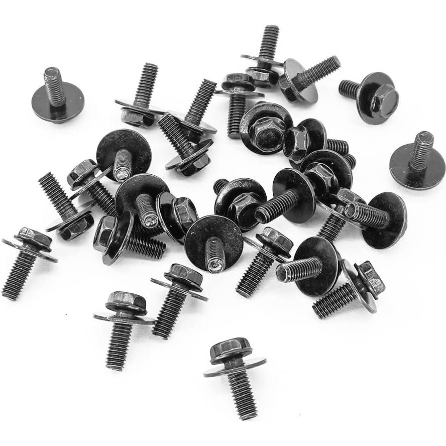 30 Tornillos M6-1.0 x 17mm Hexagonal SEMS Mean Mug Auto