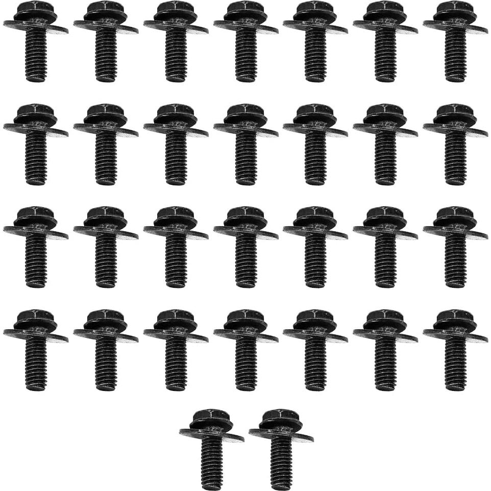 30 Tornillos M6-1.0 x 17mm Hexagonal SEMS Mean Mug Auto