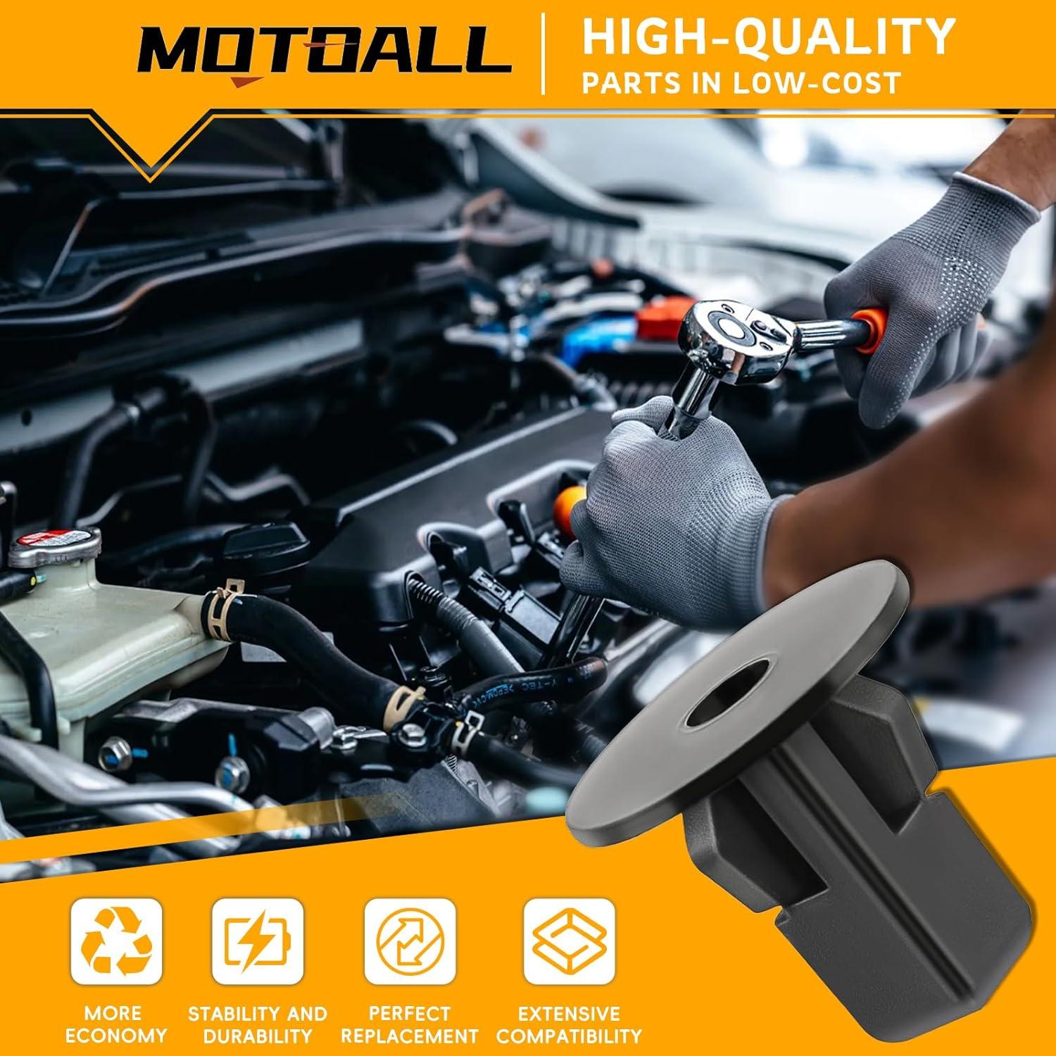 Clips Sujetadores MOTOALL 90189-06065 Nylon Negro 100pcs