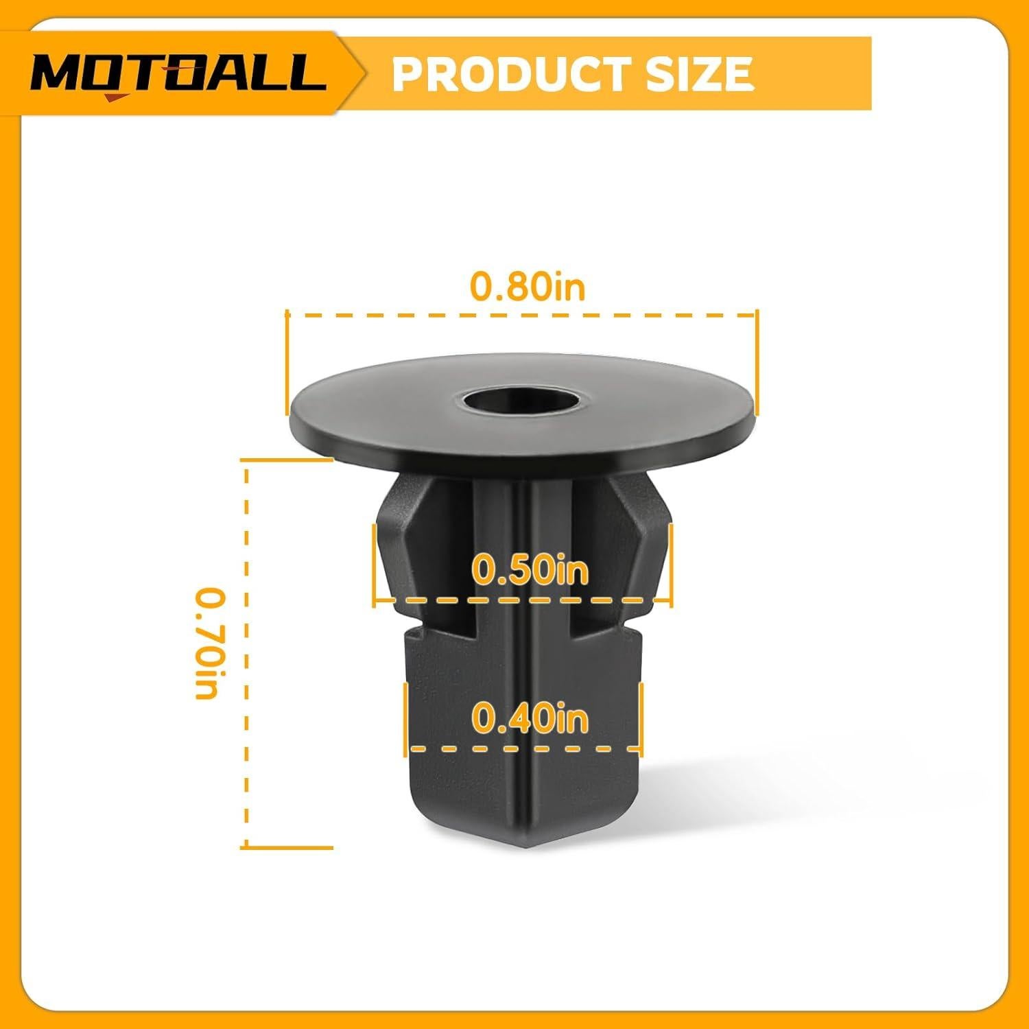 Clips Sujetadores MOTOALL 90189-06065 Nylon Negro 100pcs