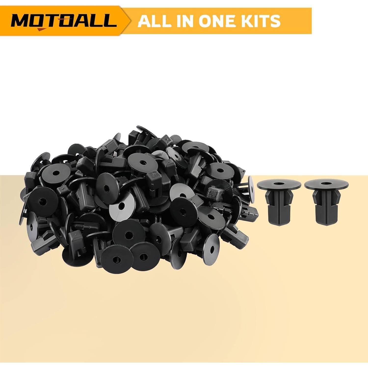 Clips Sujetadores MOTOALL 90189-06065 Nylon Negro 100pcs