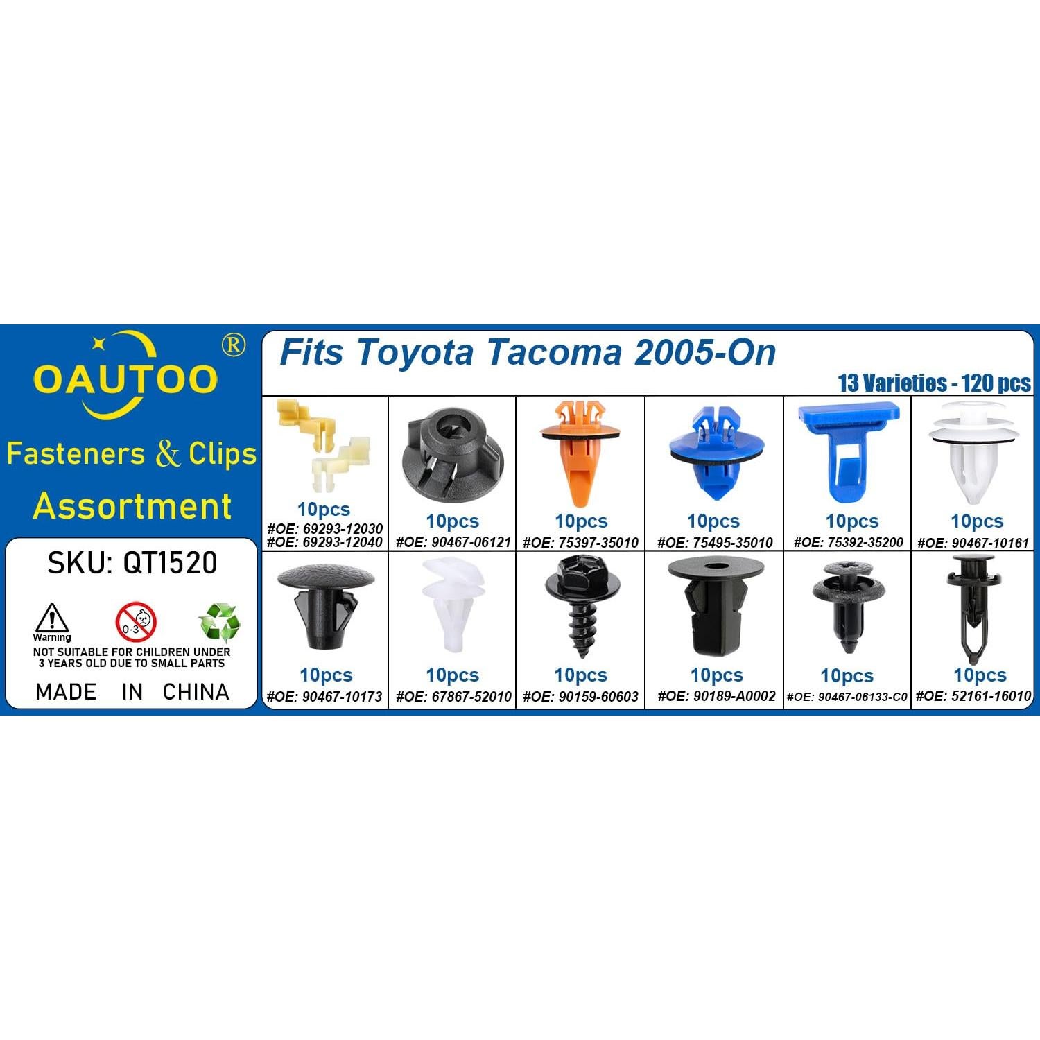 Kit de Clips de Retención OAUTOO para Toyota Tacoma 2005-En - 120 Piezas