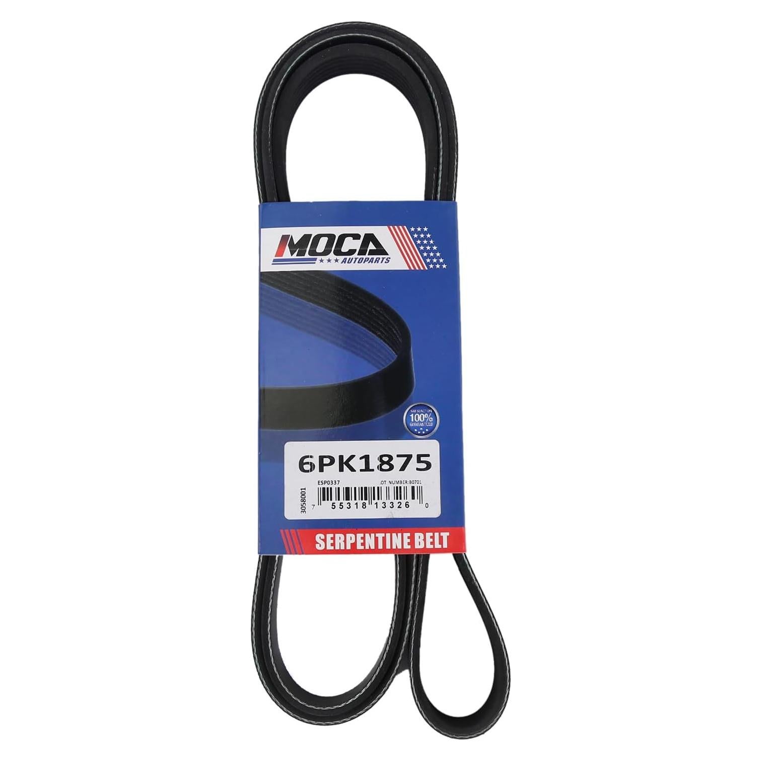 Correa Serpentina MOCA 6PK1875 para Toyota 1.8L 2003-2008