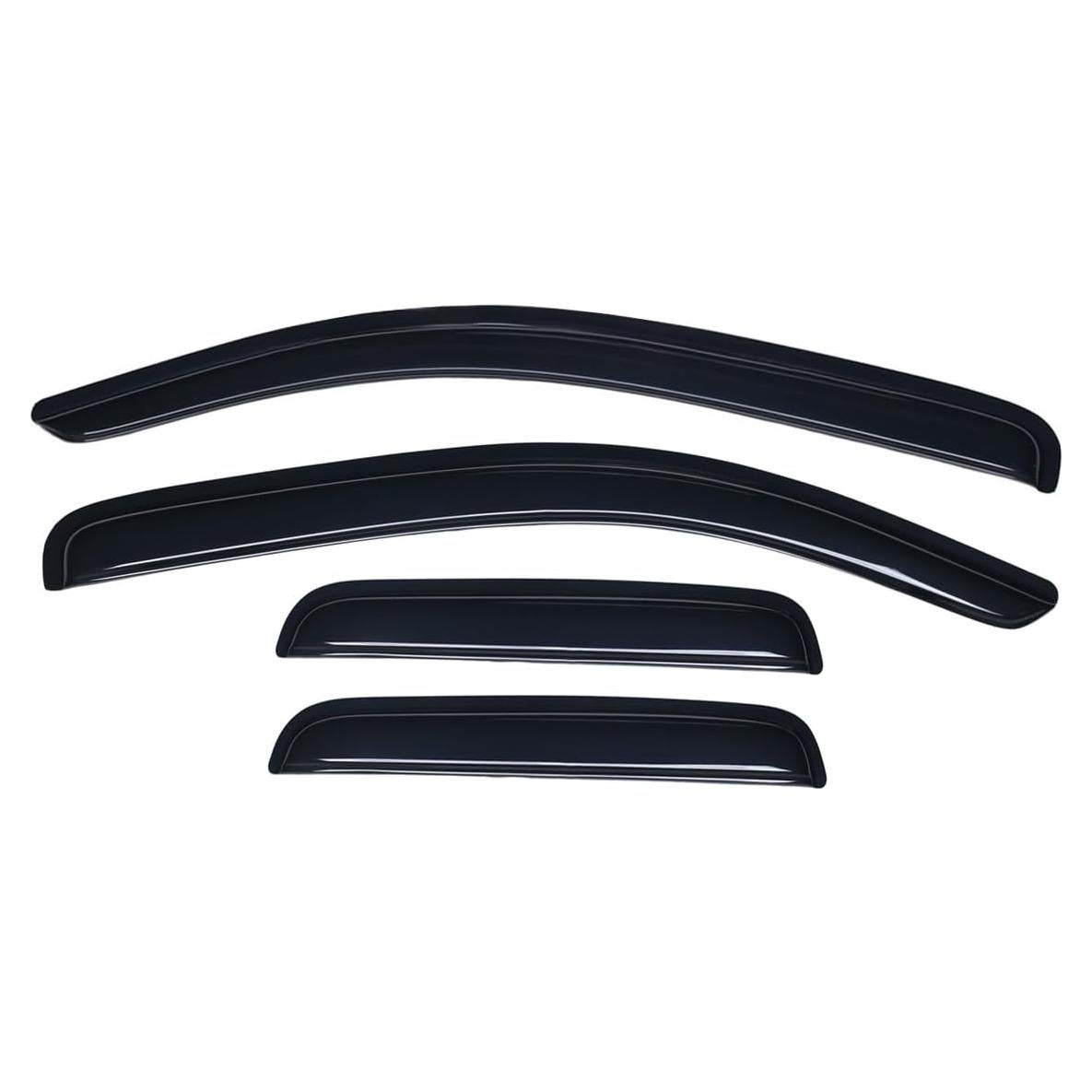 Lightronic Extra Durable Outside-Mount Auto Vent Window Visor, Fits 2005-2015 Toyota Tacoma, Access Cab, UV Protection Rain Guard, Original Wind Deflector, No-Drill Easy Install, Dark Smoke, 4-Pcs