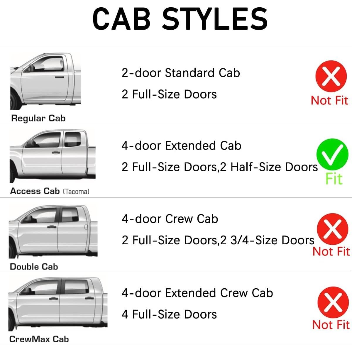Lightronic Extra Durable Outside-Mount Auto Vent Window Visor, Fits 2005-2015 Toyota Tacoma, Access Cab, UV Protection Rain Guard, Original Wind Deflector, No-Drill Easy Install, Dark Smoke, 4-Pcs