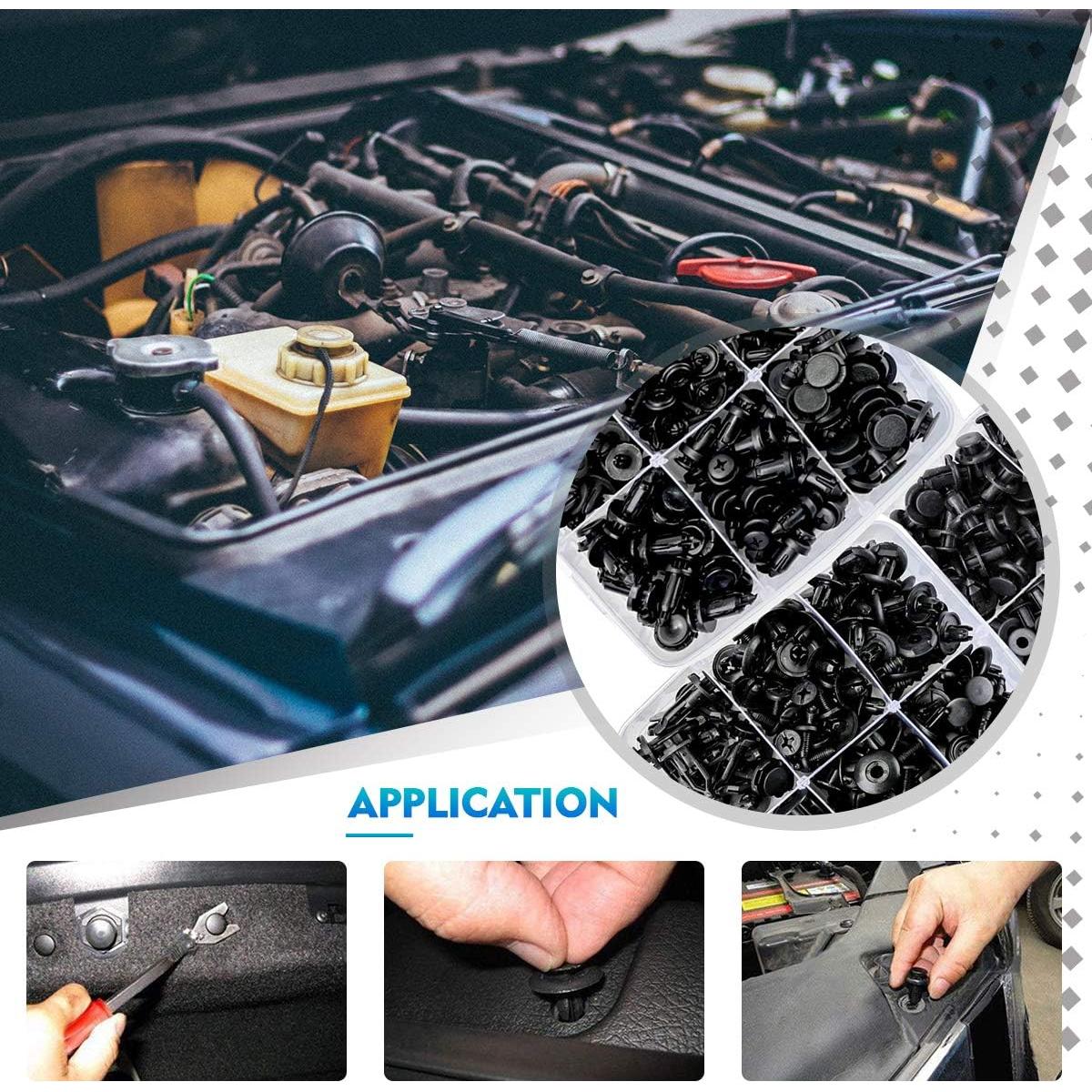 Kit de Clips de Retención Automotriz Guteauto 620 Pcs Nylon