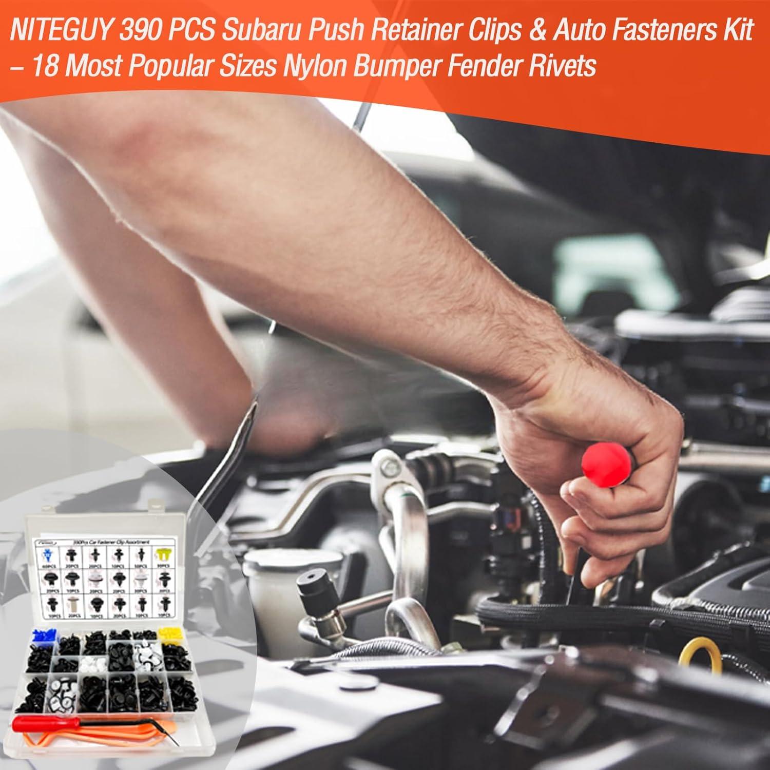 Kit de Sujetadores de Plástico Niteguy 390 Piezas para Subaru