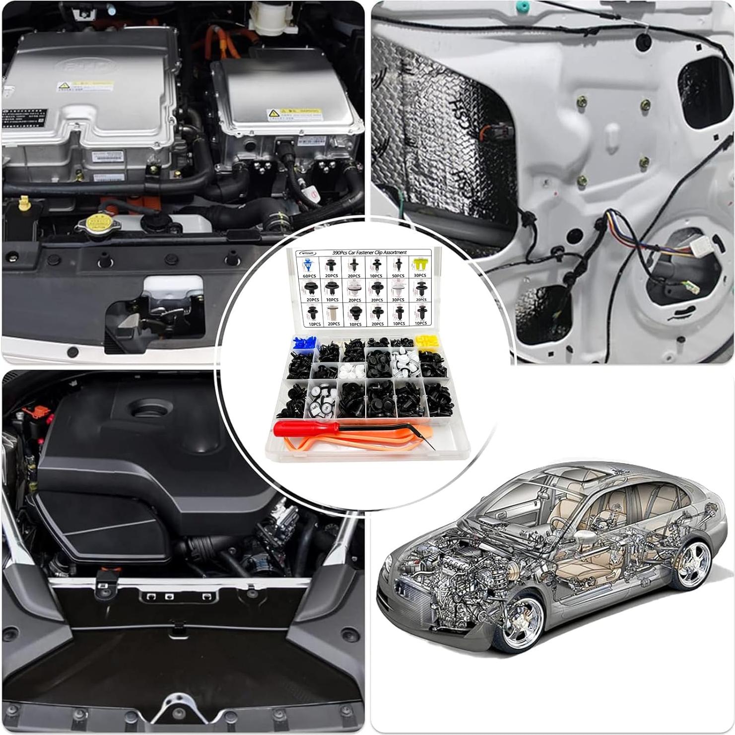 Kit de Sujetadores de Plástico Niteguy 390 Piezas para Subaru