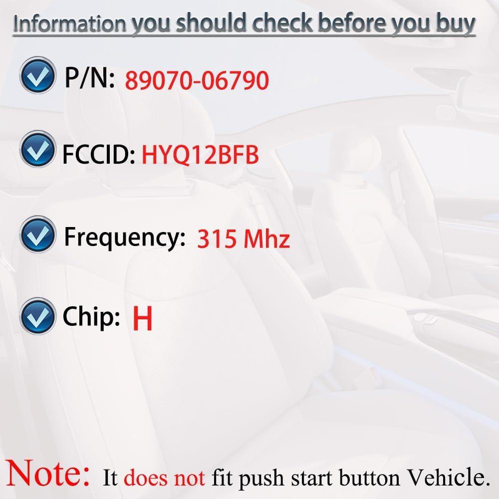 Llave de control remoto Toyota Camry Corolla 2018-2021 4 Botones