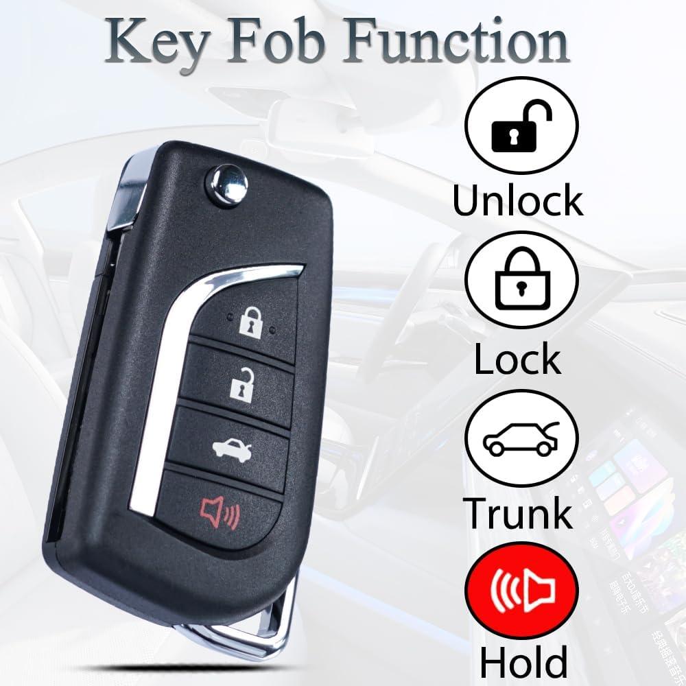 Llave de control remoto Toyota Camry Corolla 2018-2021 4 Botones