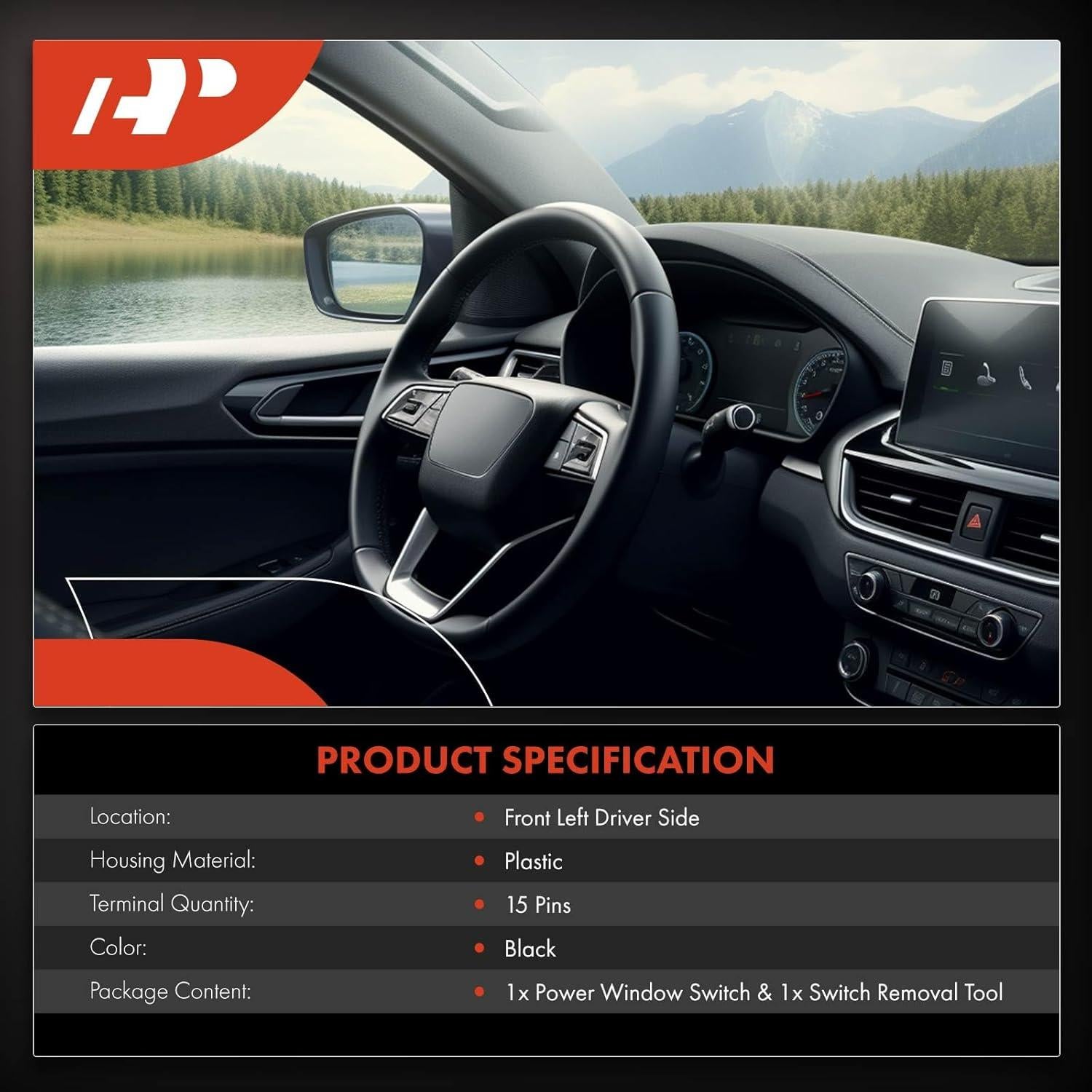 Interruptor de Ventana Eléctrica A-Premium para Toyota Camry 2007-2009, Tacoma 2012-2015, Yaris 2007-2015, Lado Izquierdo