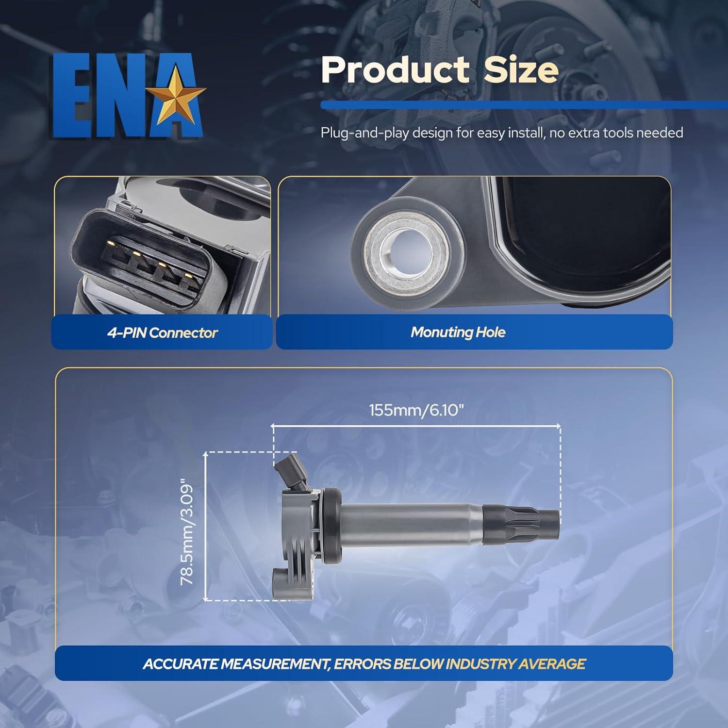 Paquete de 6 Bobinas de Encendido ENA V6 3.3L Compatible Toyota/Lexus