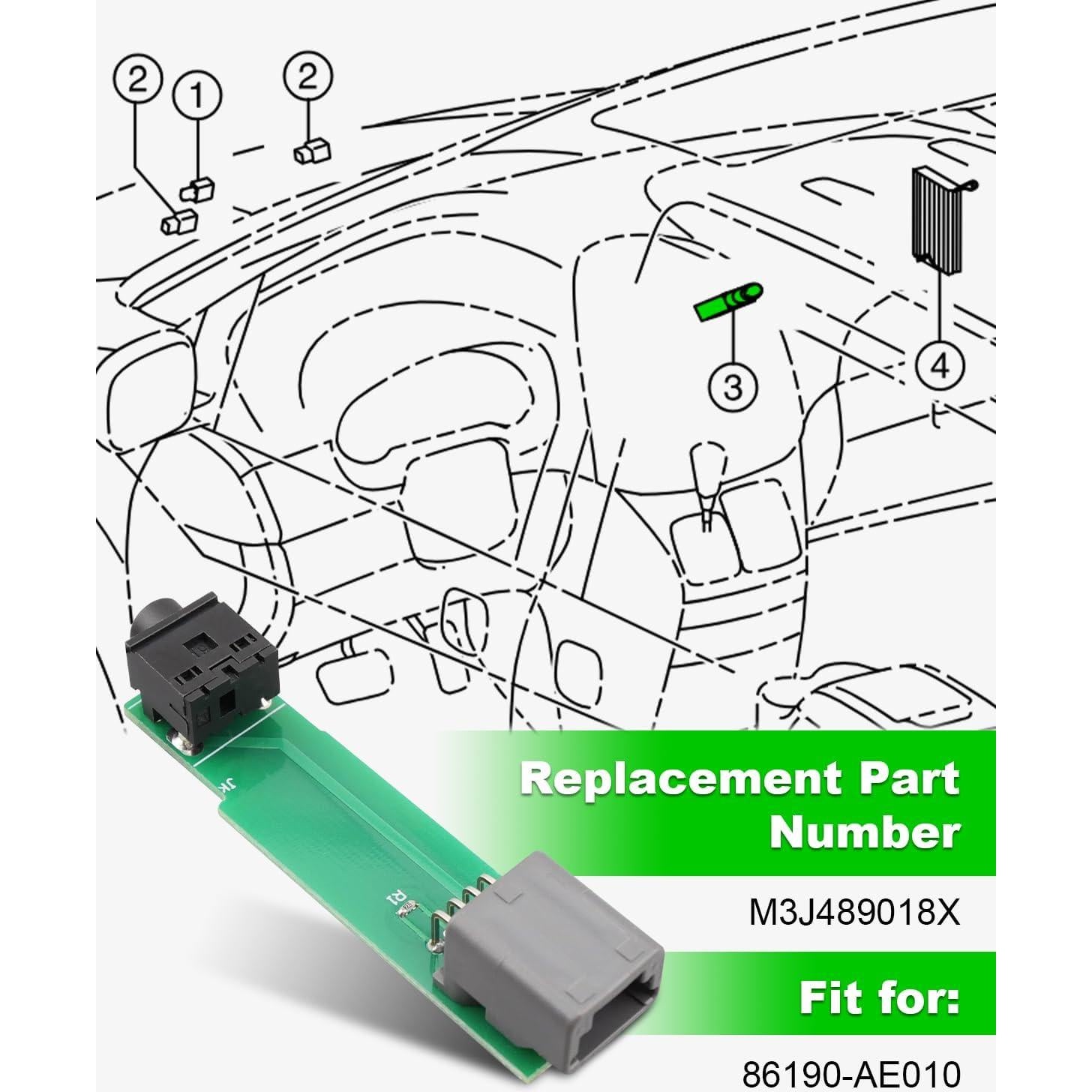 Adaptador AUX Toyota Sienna 2004-2010 Repuesto M3J489018X