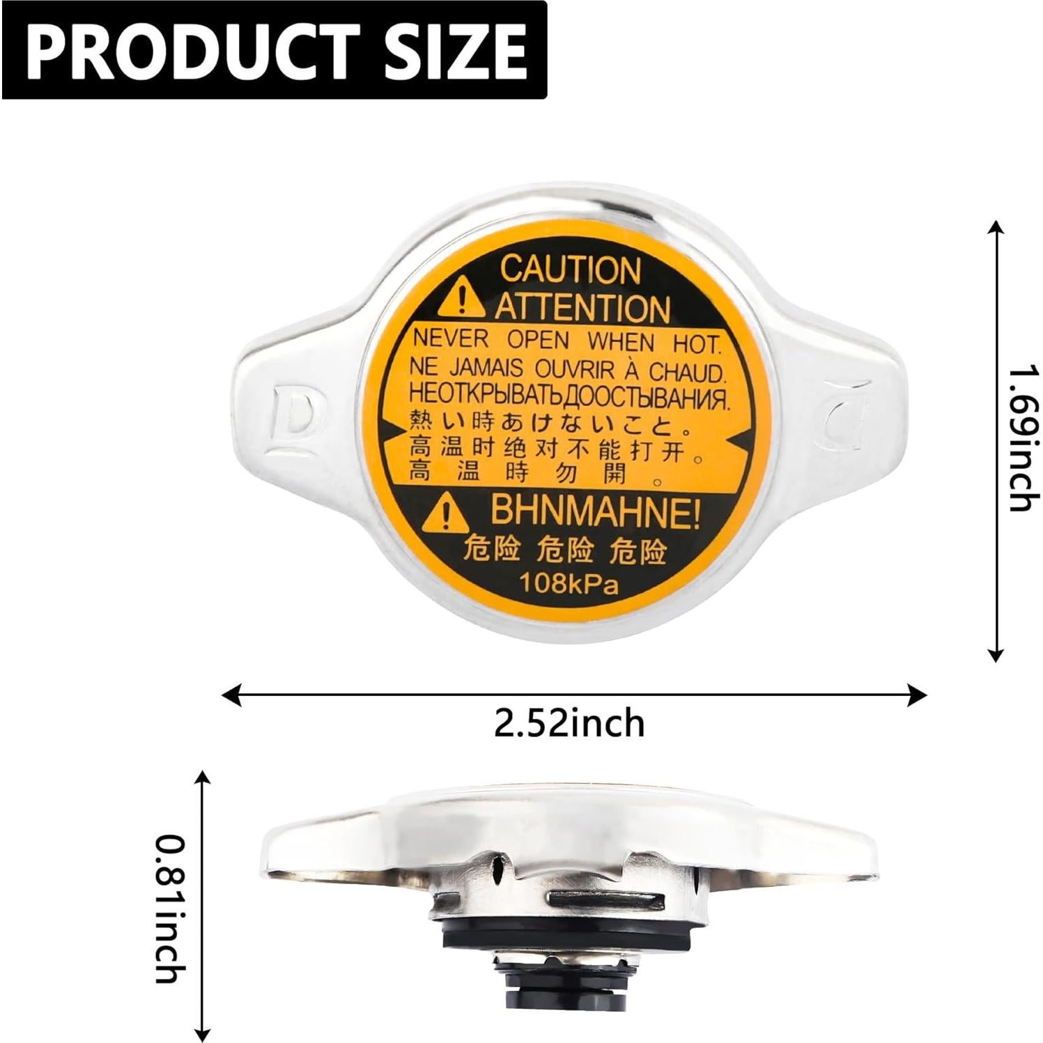 Tapa de Radiador IHOTDER para Lexus Toyota Scion - Acero Inoxidable