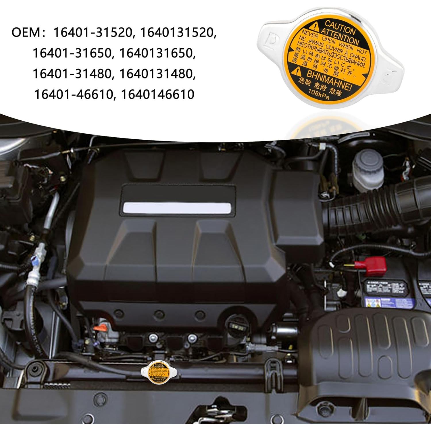 Tapa de Radiador IHOTDER para Lexus Toyota Scion - Acero Inoxidable