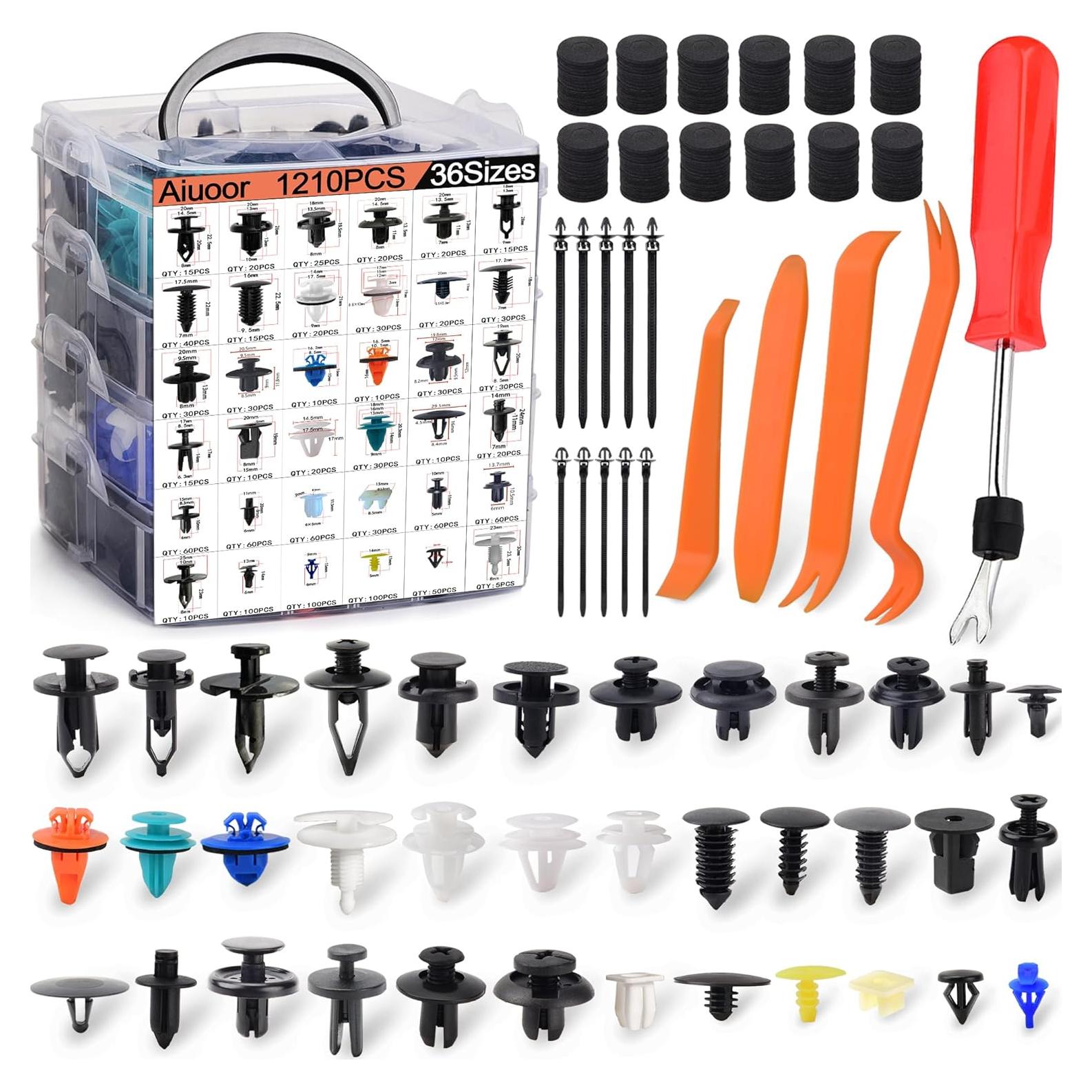 Kit de Clips de Retención 1345PCS Aiuoor para Auto - 36 Tamaños