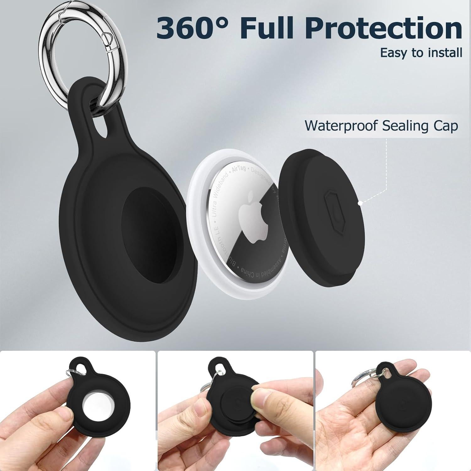 Paquete de 4 Soportes de Silicona Impermeable IPX8 para Airtag