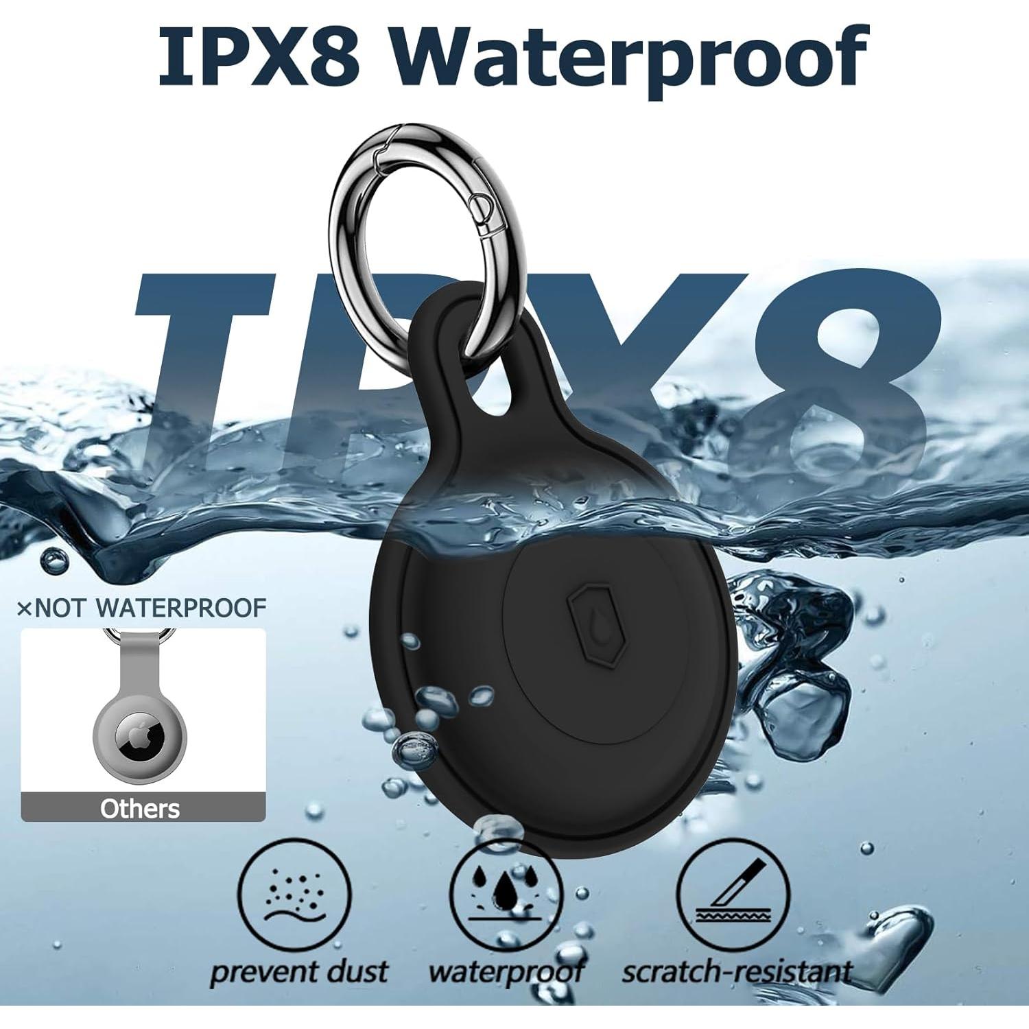 Paquete de 4 Soportes de Silicona Impermeable IPX8 para Airtag