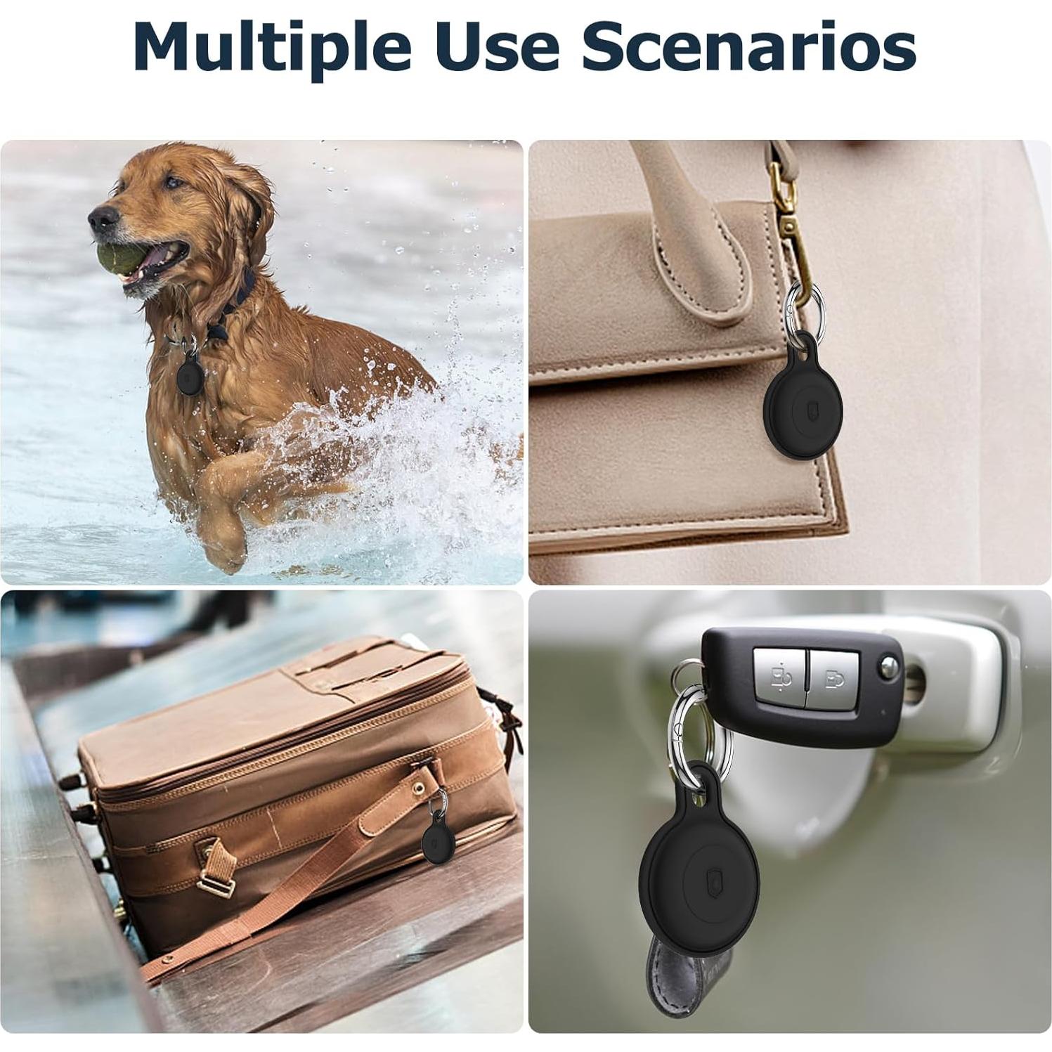 Paquete de 4 Soportes de Silicona Impermeable IPX8 para Airtag