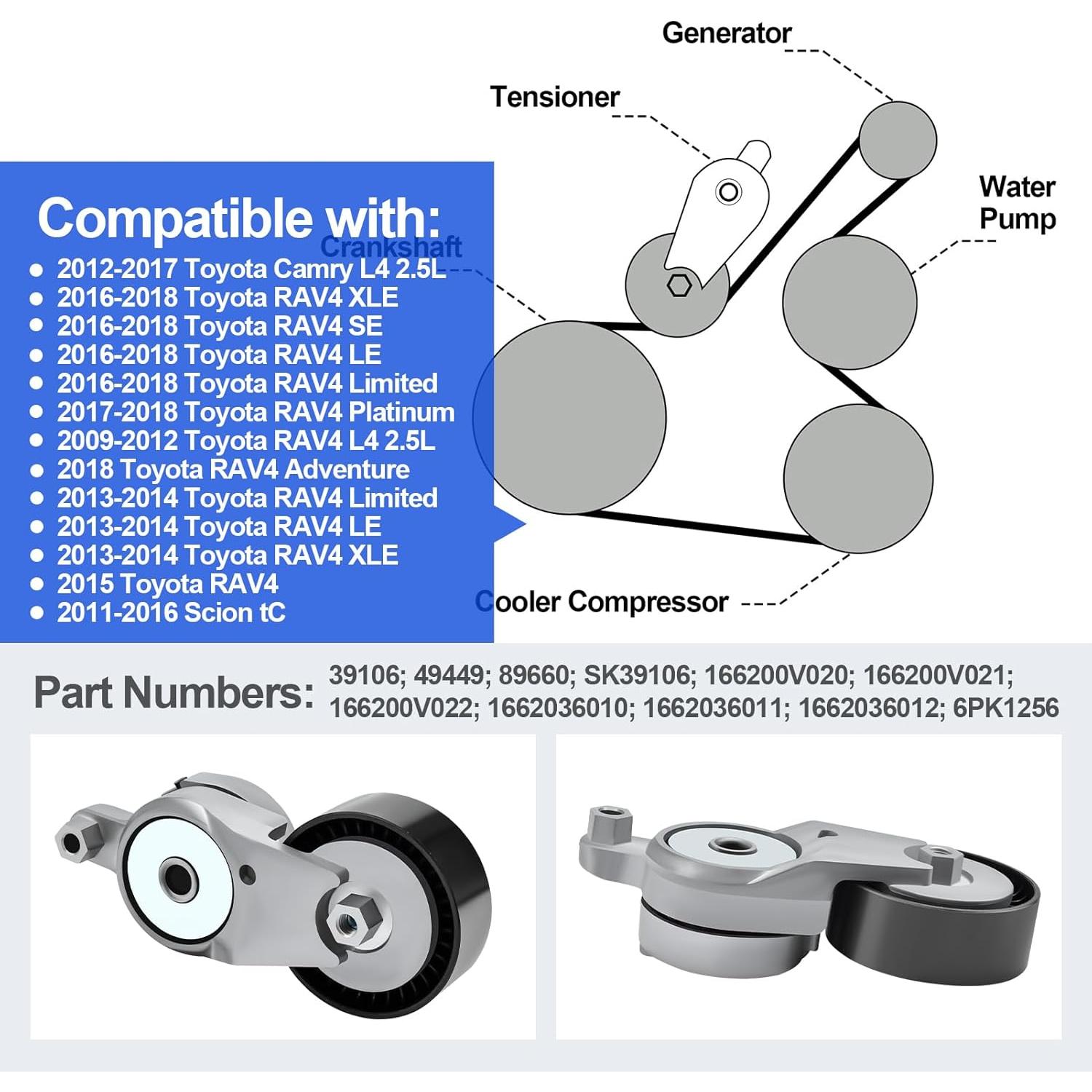 Kit de Correa Serpentina y Tensor ZyloPlinx para Toyota