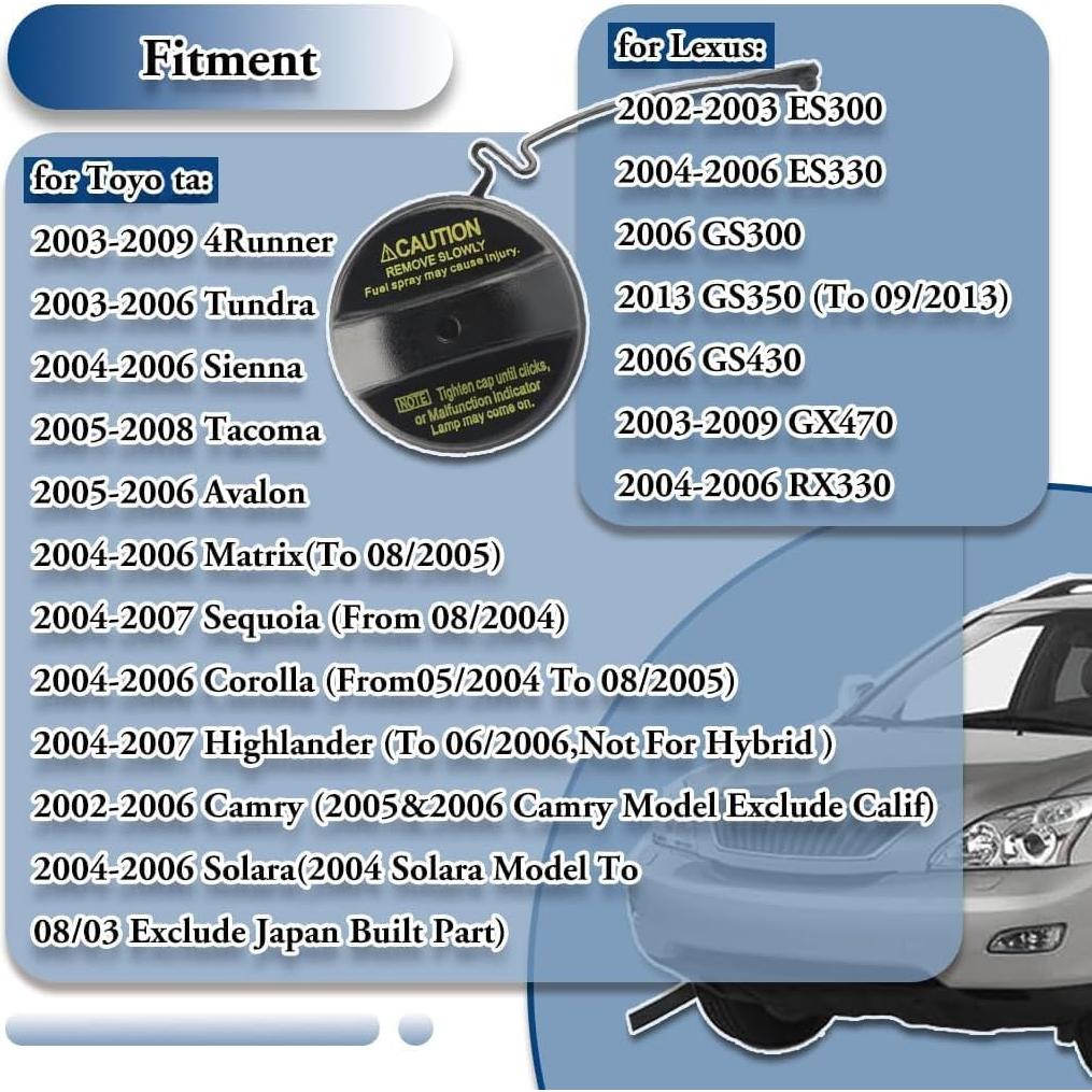 Tapa de combustible Xingehor 77300-47010 para Toyota y Lexus