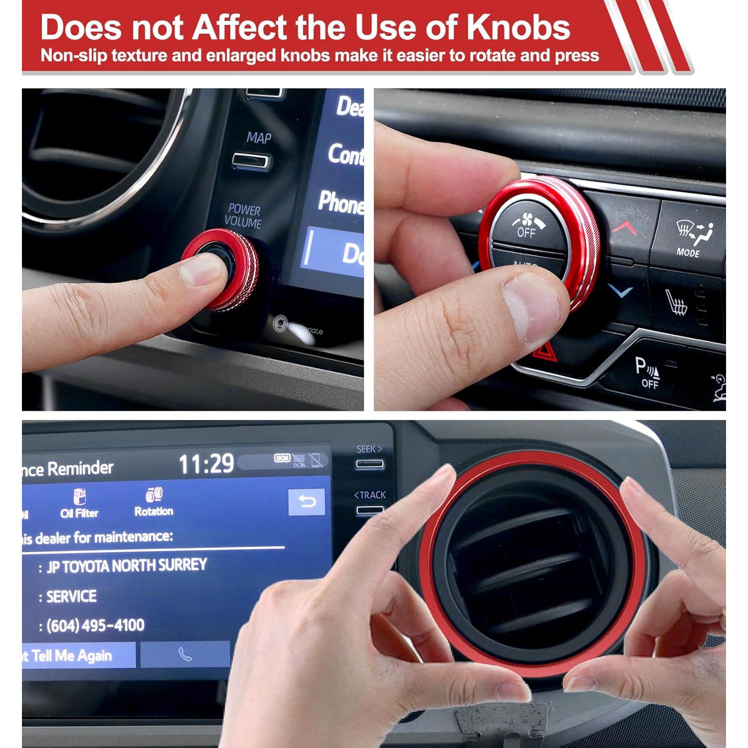 Accesorios de Interior Toyota Tacoma 2020-2023 10 PCS Rojo