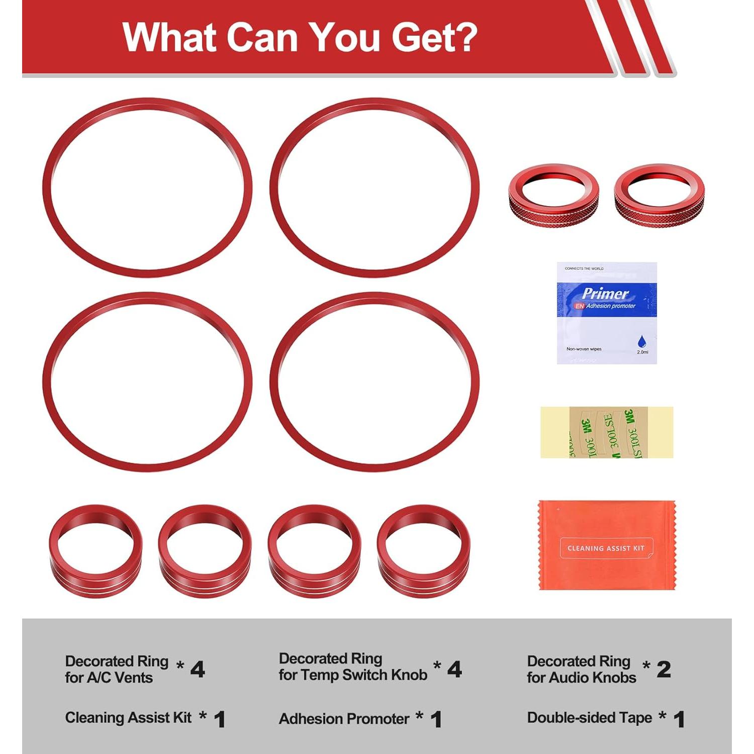 Accesorios de Interior Toyota Tacoma 2020-2023 10 PCS Rojo