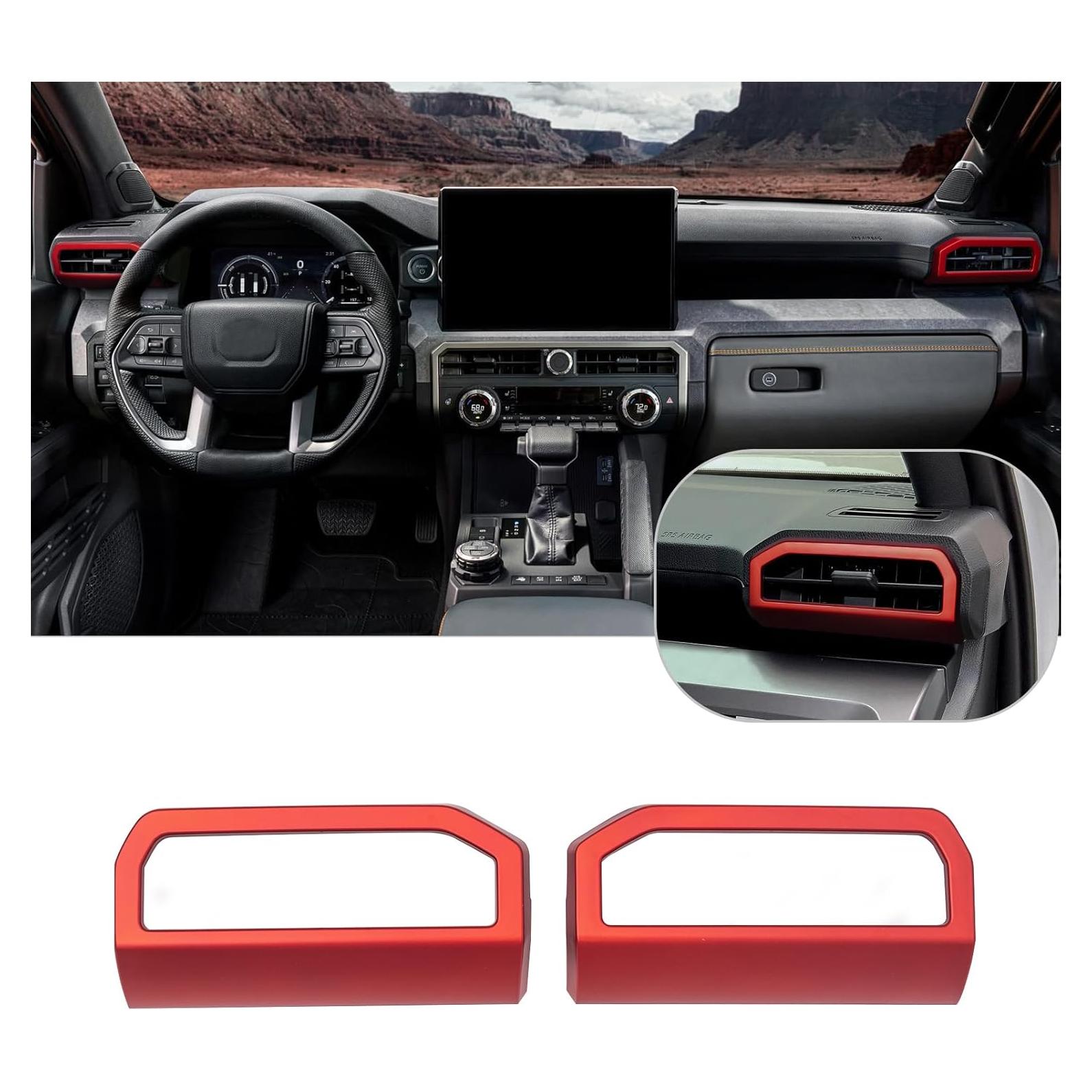 Cubierta Decorativa Salida Aire A/C JDMCAR Rojo Tacoma 2024+ 4Runner 2025+