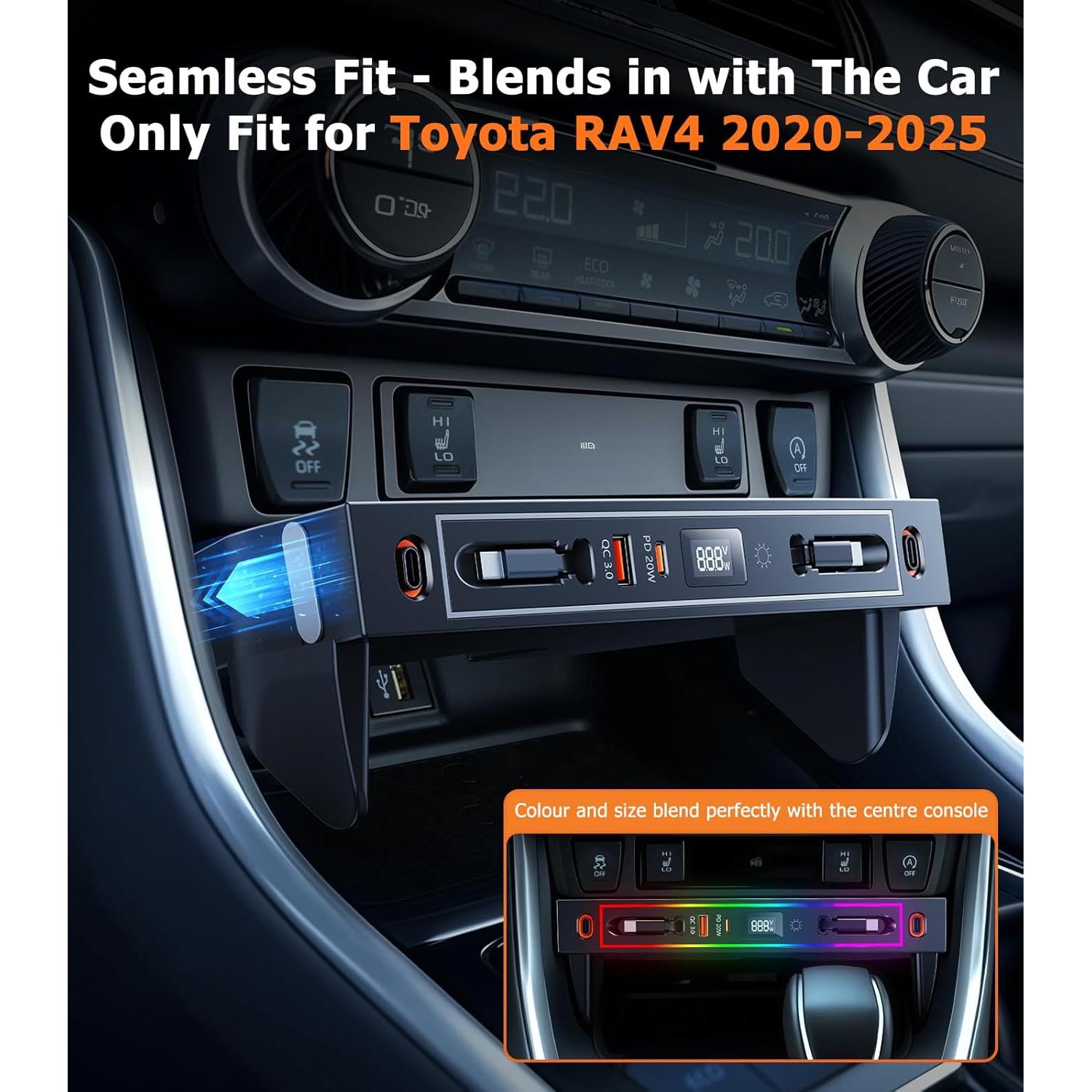 Cargador de Coche USB DICMKY para Toyota RAV4 2020-2025, 4 Puertos