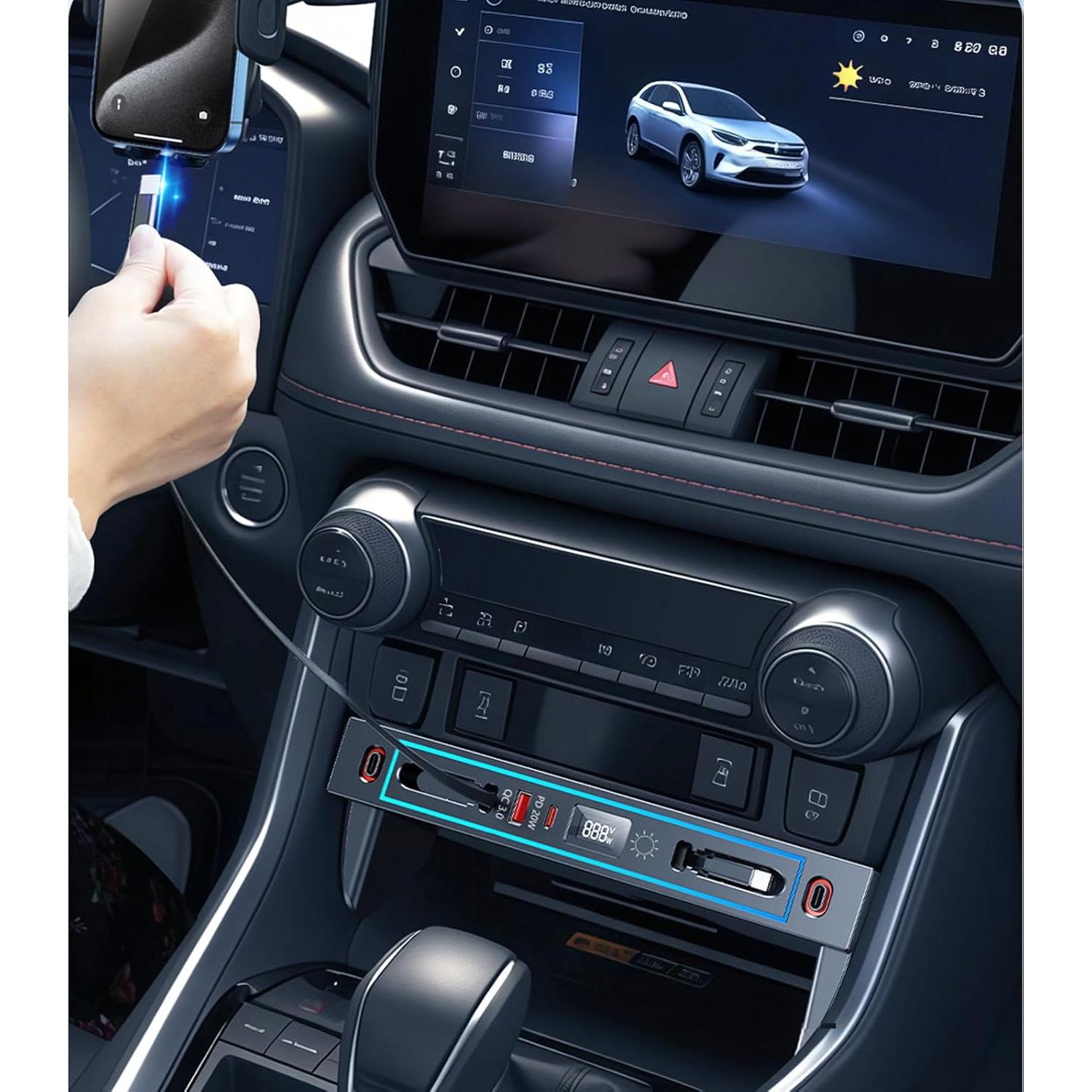 Cargador de Coche USB DICMKY para Toyota RAV4 2020-2025, 4 Puertos