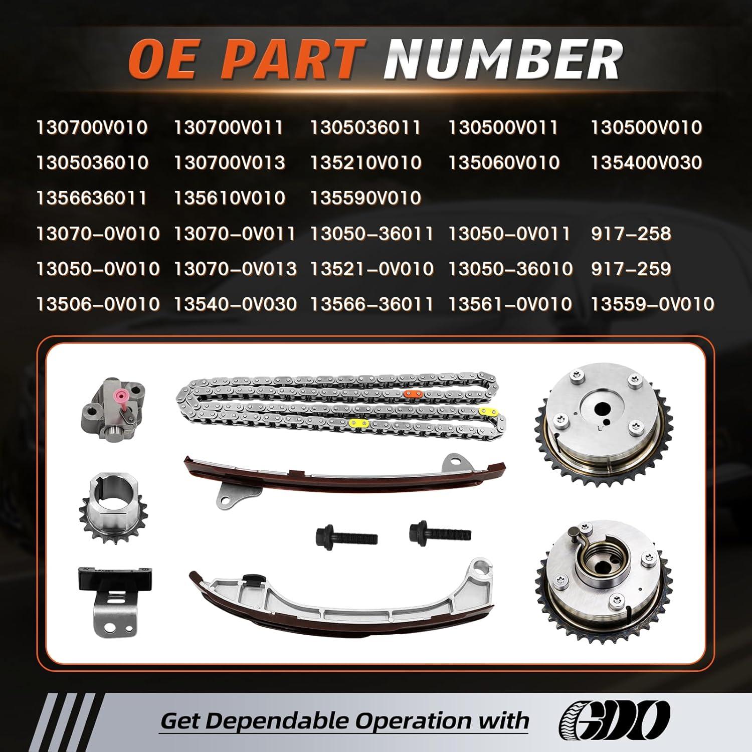 Kit de cadena de distribución GDO 2.5L con engranaje VVT