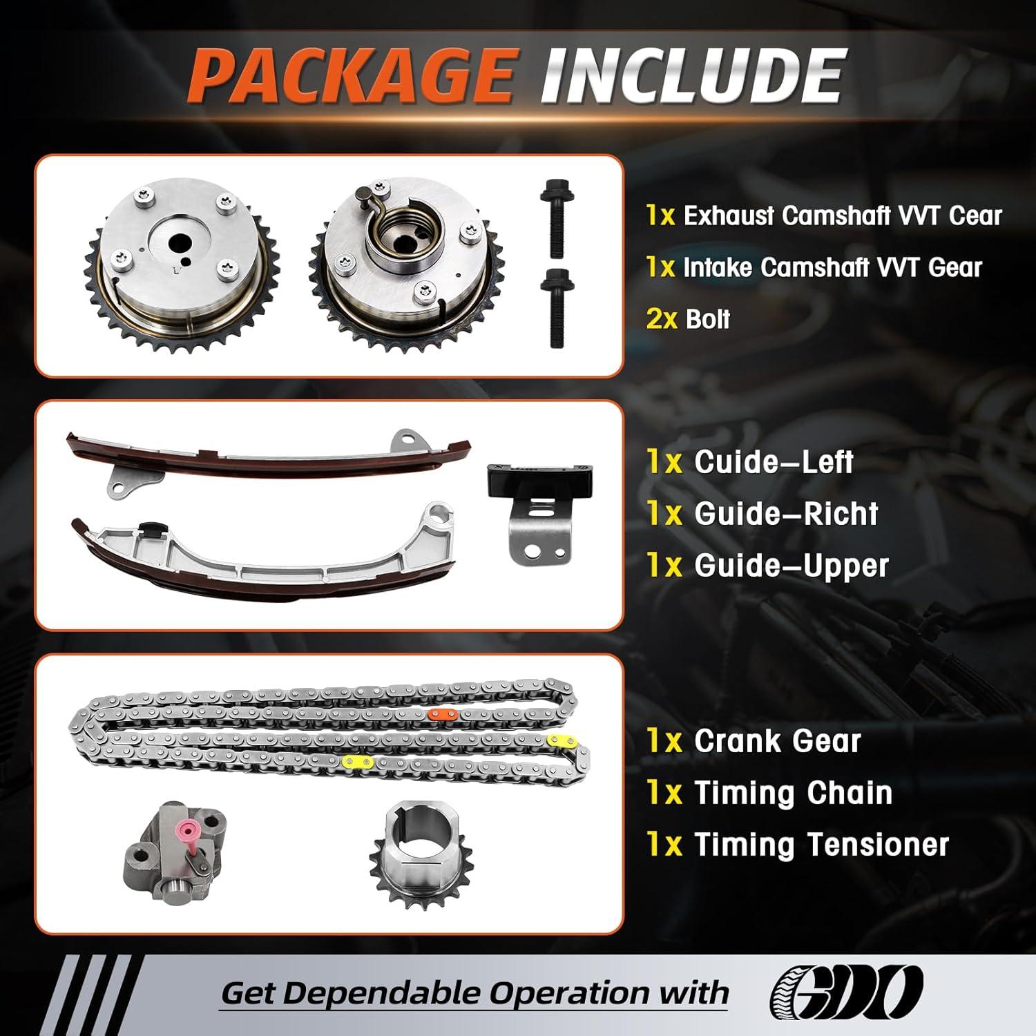 Kit de cadena de distribución GDO 2.5L con engranaje VVT
