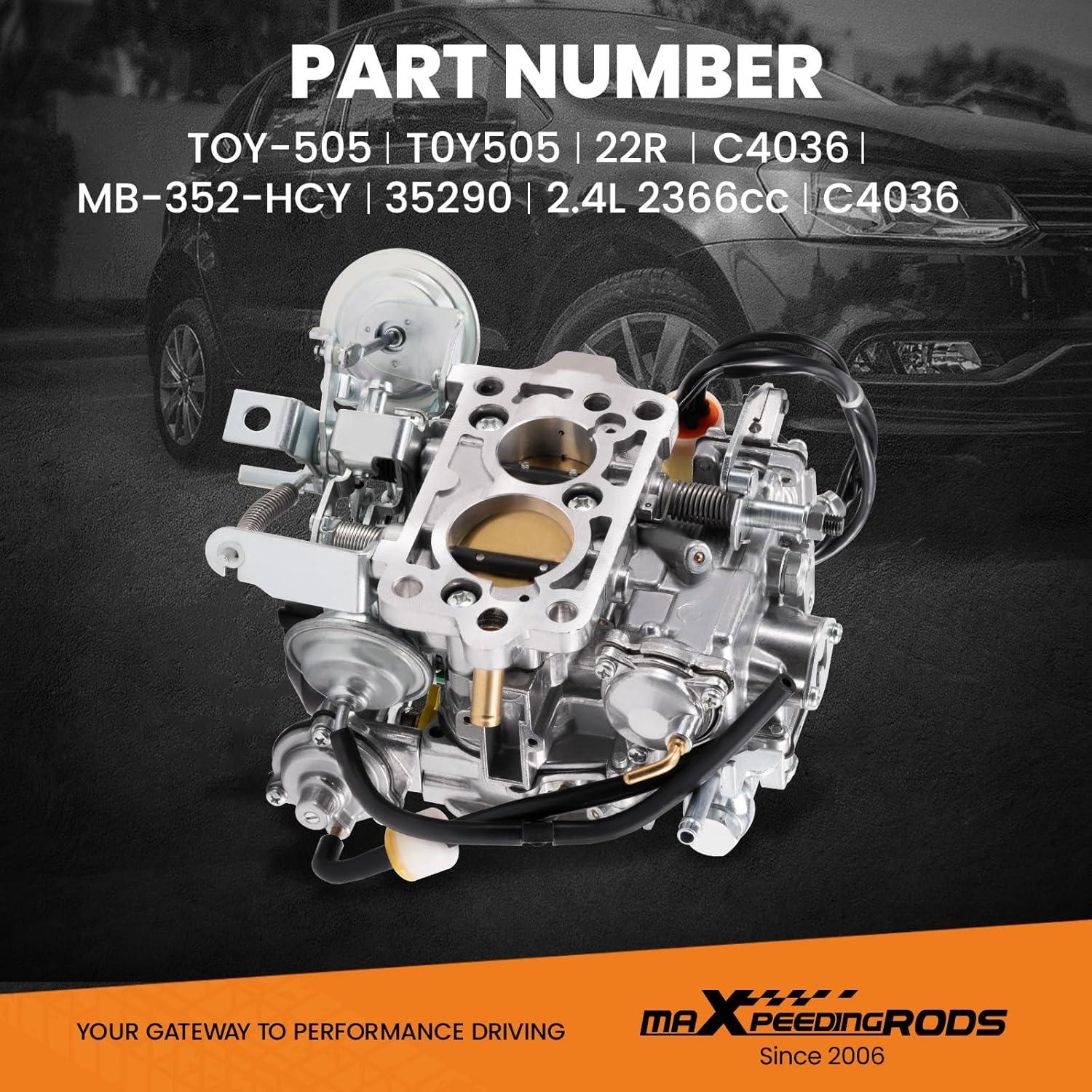 Carburador maXpeedingrods TOY-505 2 Barriles 2.4L para Toyota Pickup 1981-1986