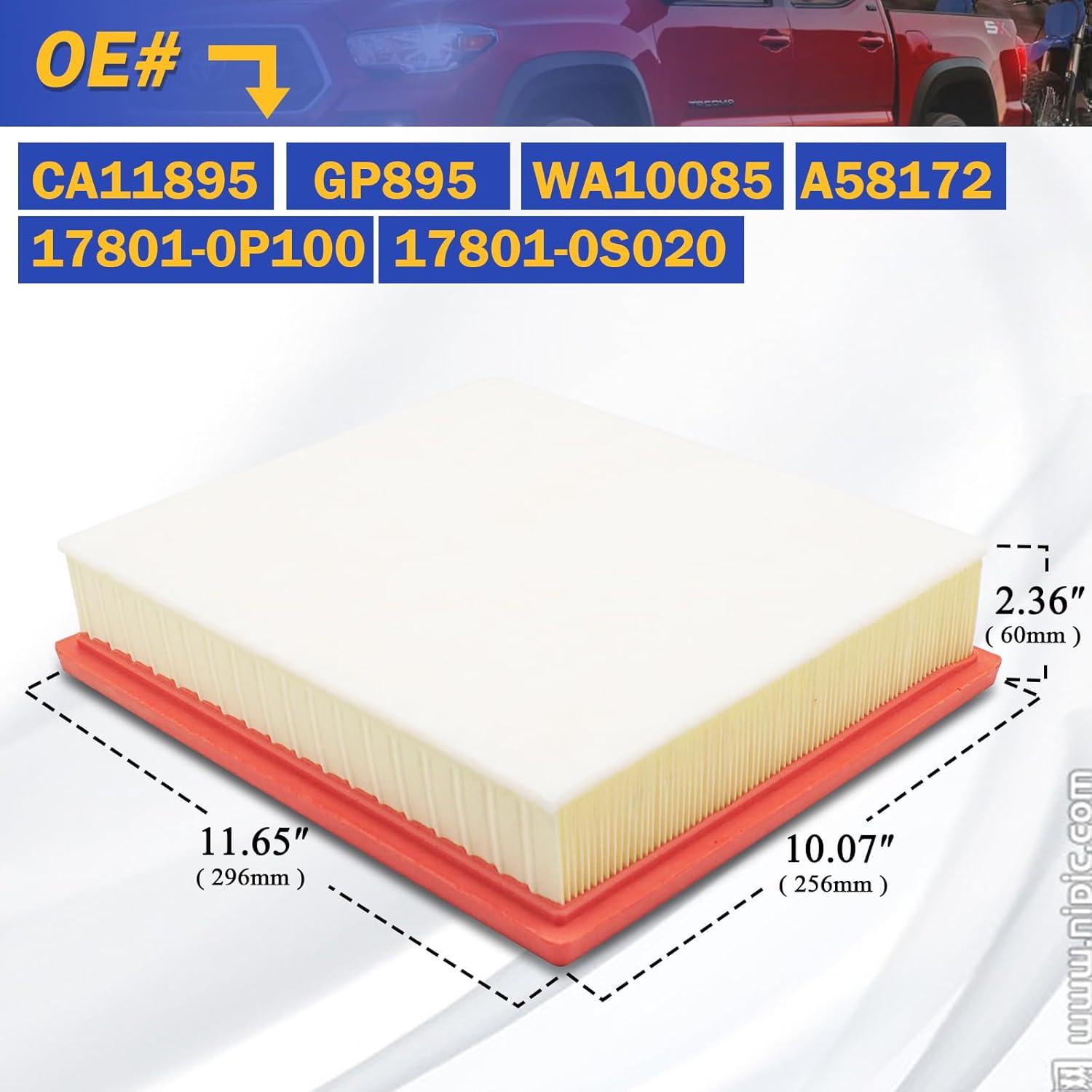 Filtro de aire motor X4XZ CA11895 para Toyota Tacoma, Sequoia, Tundra