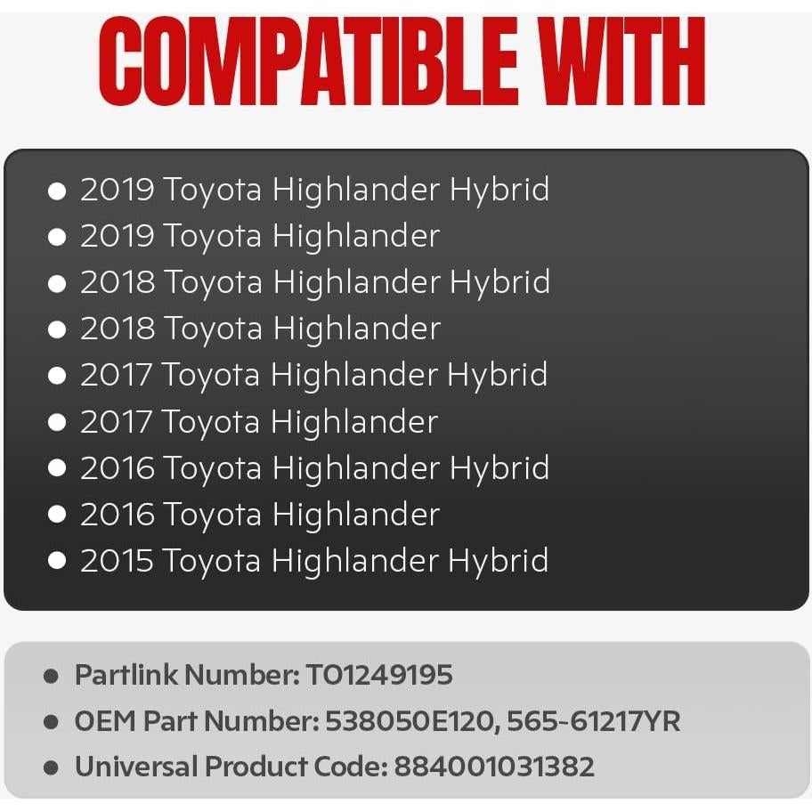 Guardabarros Lateral Derecho Fitrite para Toyota Highlander 2014-2019