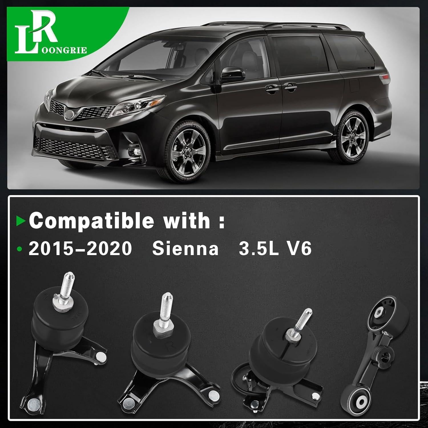 Kit Soporte Motor Loongrie Sienna 2015-2020 3.5L V6 Juego de 4